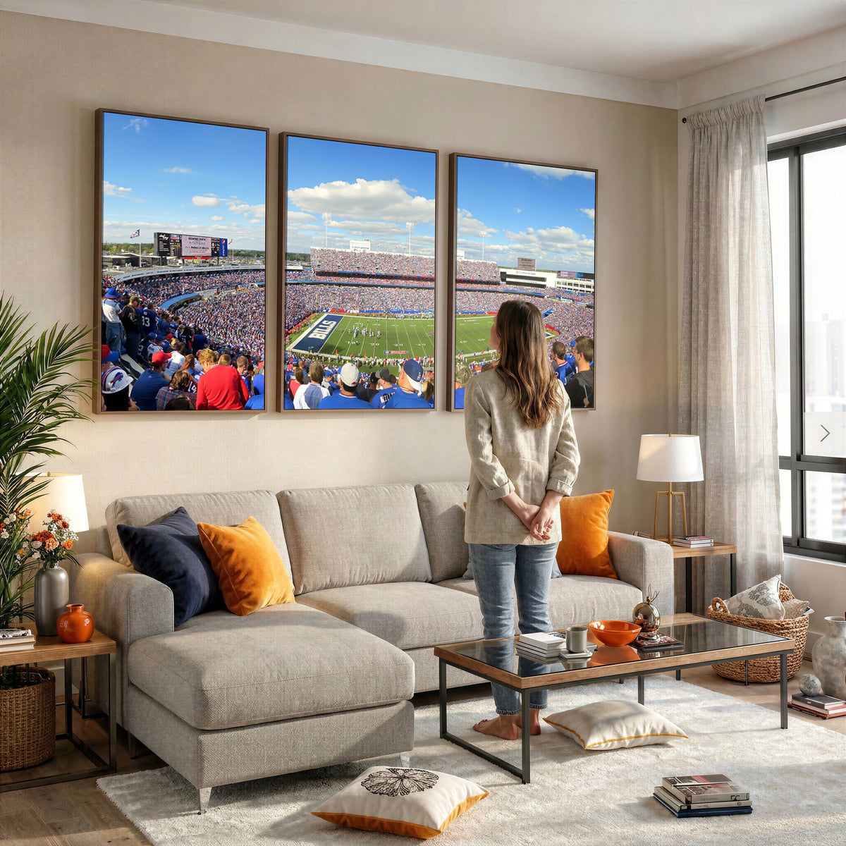 35302-MGV-CV-36X24 - Buffalo Bills NFL Football Team Print, Game Day at Buffalo Highmark Stadium