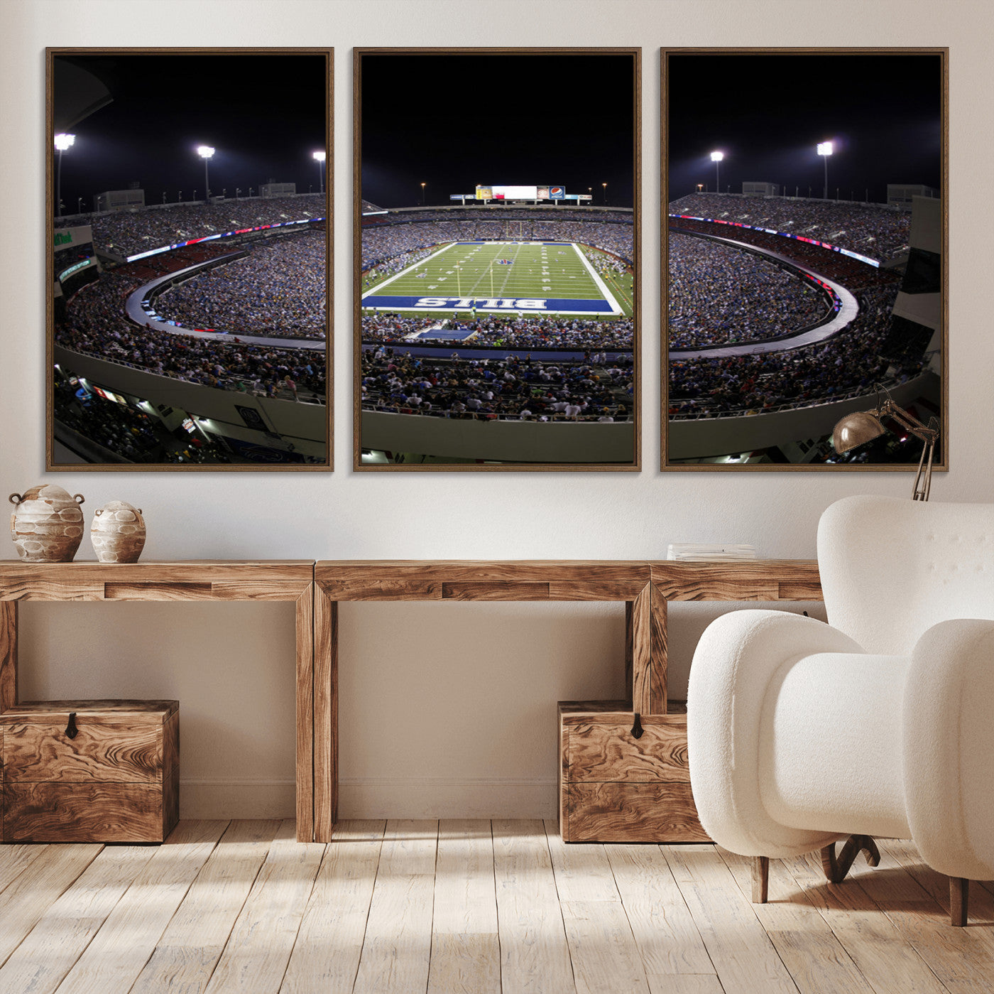 MGV-FC-60X30-3P - Buffalo Bills NFL Football Team Print - Buffalo Highmark Stadium Wall Art Canvas Print