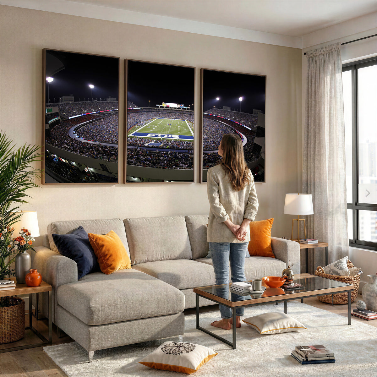 98546-MGV-CV-36X24 - Buffalo Bills NFL Football Team Print, Buffalo Highmark Stadium Wall Art
