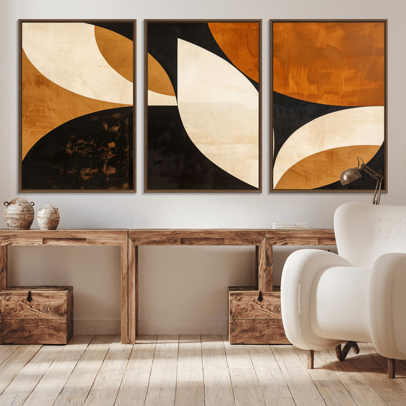 -Geometric Abstract Wall Art Canvas Print, Mid Century Modern Wall Art Print