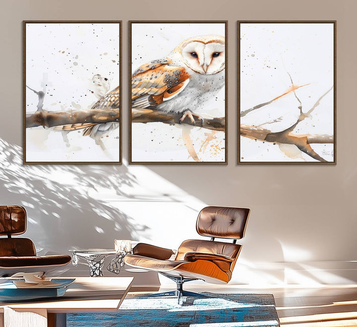 Nature enthusiasts will love the Barn Owl Wall Art on Branch, a stunning canvas print that is ready to hang and beautifully framed.