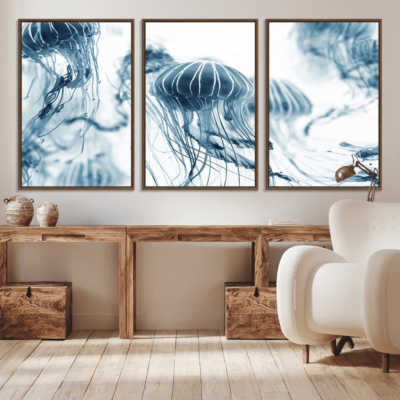 MGV-FC-60X30-3P - Abstract Jellyfish Canvas Print Wall Art
