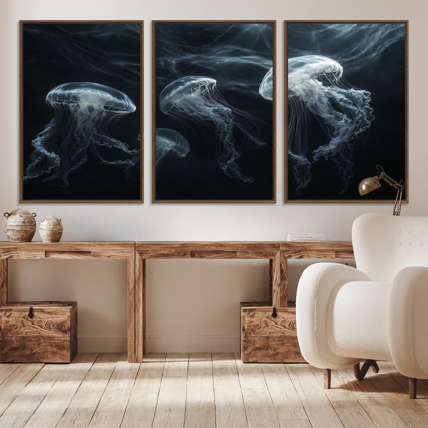 53117-MGV-CV-36X24-Jellyfish Wall Art Canvas Print, Elegant Wall Decor