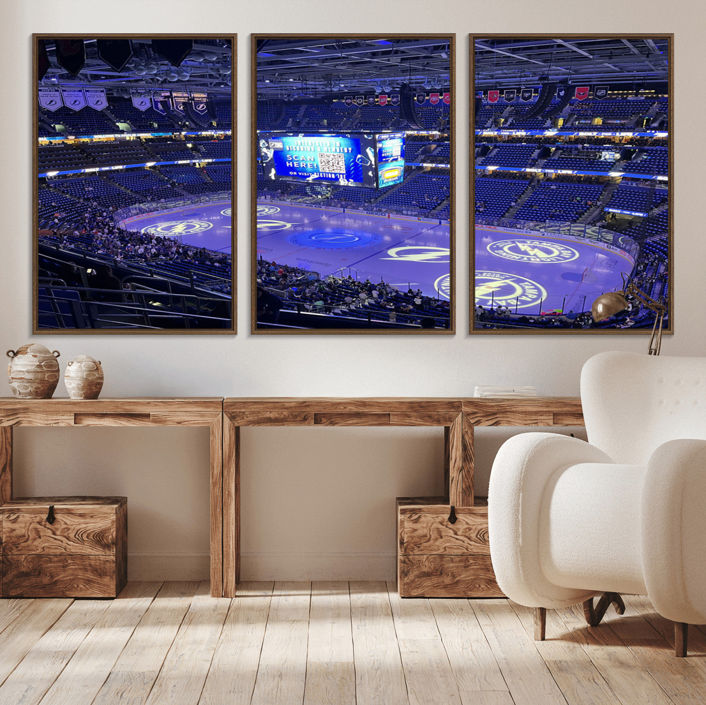 43392-MGV-CV-36X24-Amalie Arena Florida Wall Art Canvas Print - NHL Hockey Stadium Print Wall Art