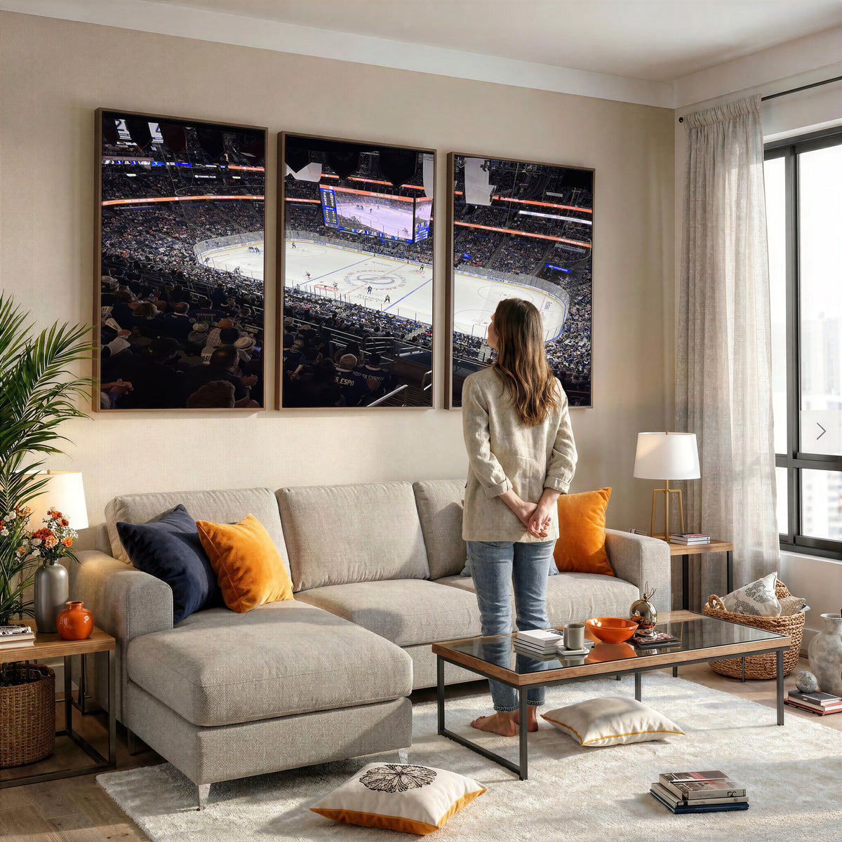 51641-MGV-CV-36X24 - Amalie Arena Florida Wall Art Canvas Print, NHL Hockey, Framed and Ready to Hang