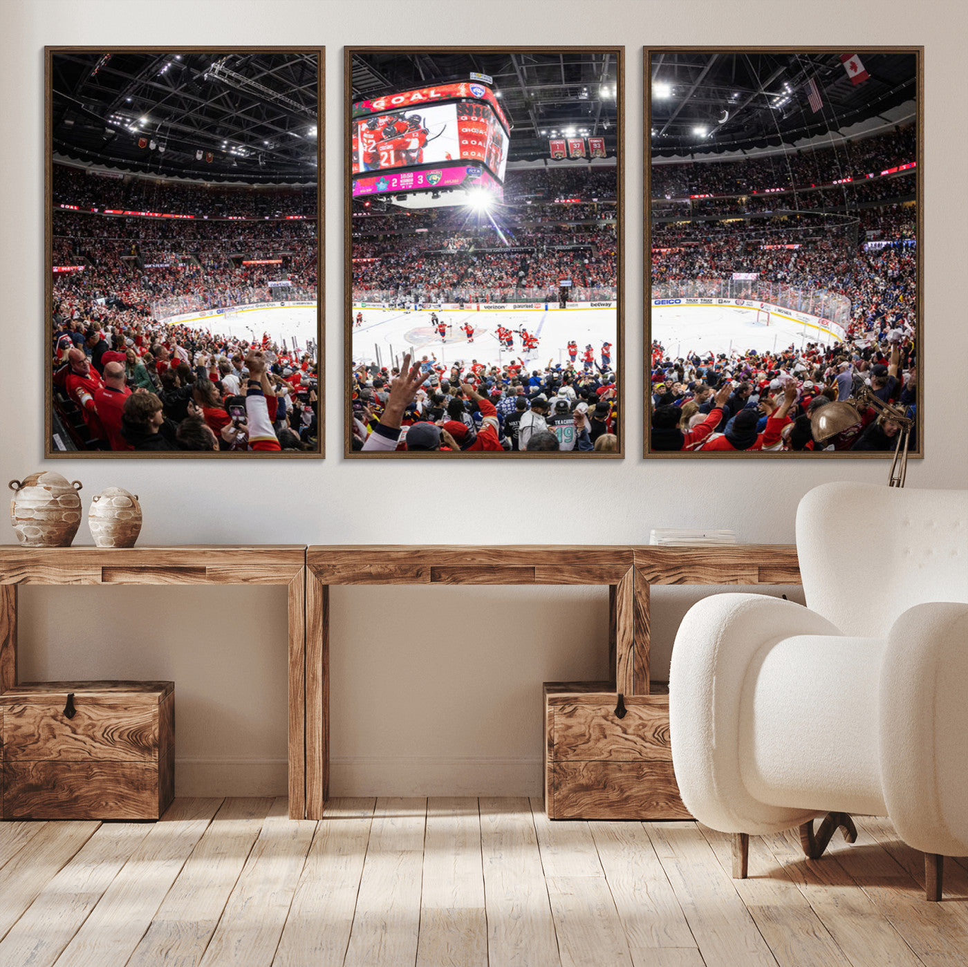 MGV-FC-60X30-3P - Amerant Bank Arena Wall Art Canvas Print - Basketball Arena Stadium Print