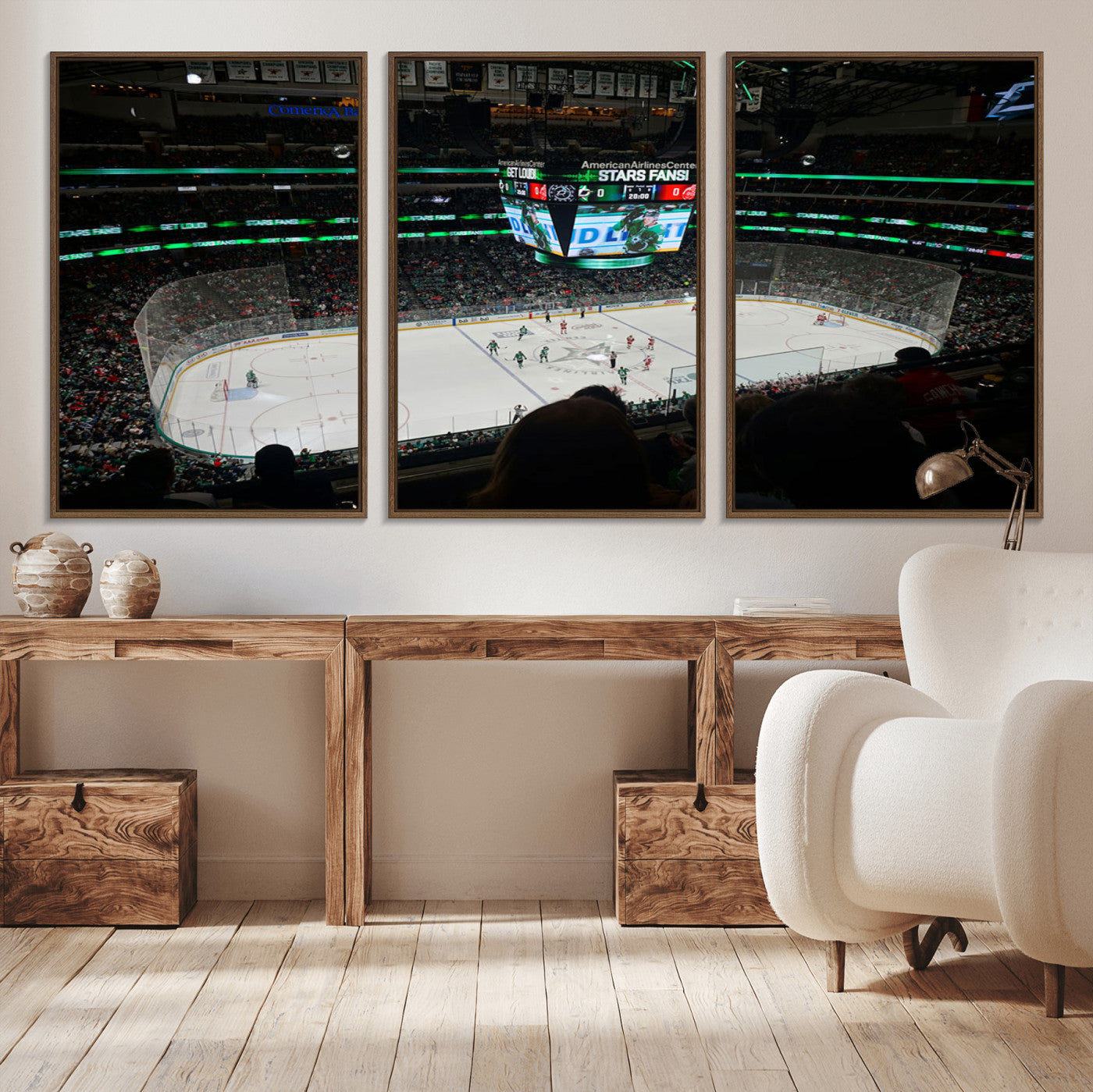 MGV-FC-60X30-3P - American Airlines Center Dallas Stars Wall Art Canvas Print - Dallas Hockey Arena Stadium Print