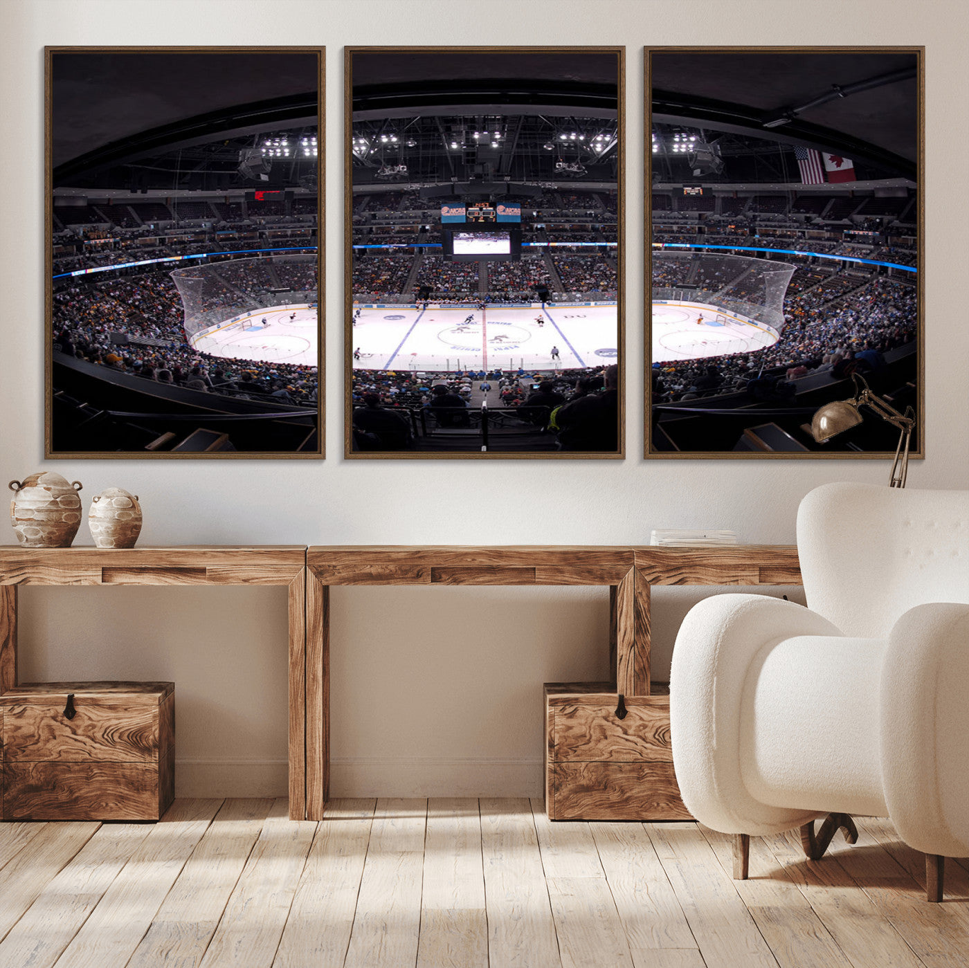 MGV-FC-60X30-3P - Ball Arena Denver Colorado Avalanche Hockey Team Wall Art Canvas Print - Denver Ice Hockey Stadium
