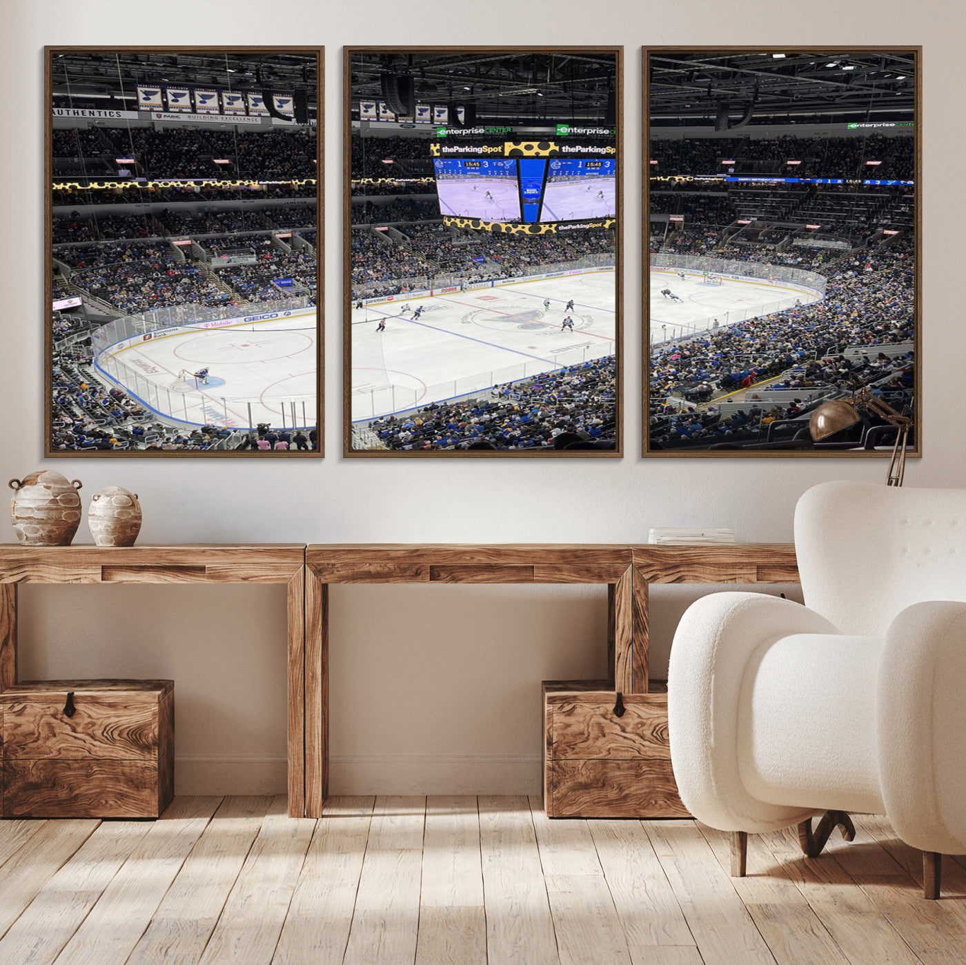 MGV-FC-60X30-3P - Enterprise Center Missouri St. Louis Blues Hockey Stadium Wall Art Canvas Print