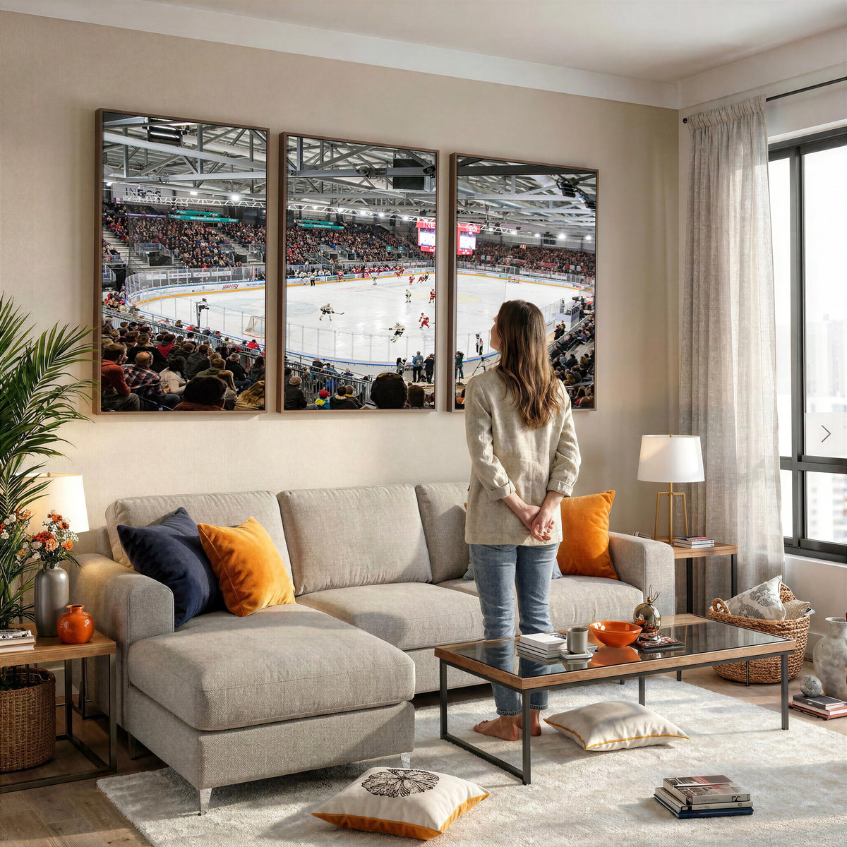 79352-MGV-CV-36X24 - Lausanne Arena Ice Hockey Stadium Wall Art Canvas Print