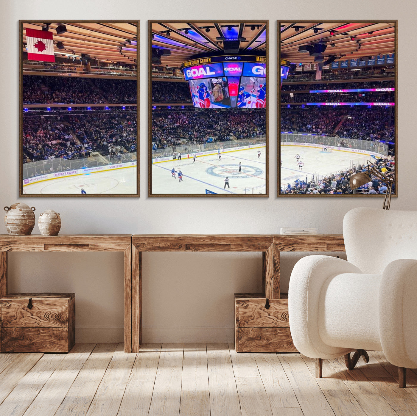 36401-MGV-CV-36X24-Madison New York Rangers Hockey Stadium Wall Art Canvas Print