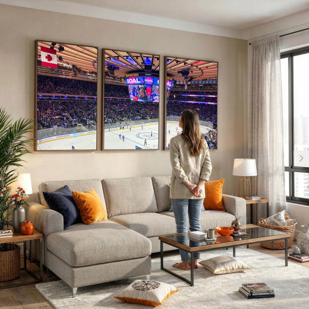 36401-MGV-CV-36X24 - Madison Square Garden New York Rangers Hockey Stadium Wall Art Canvas