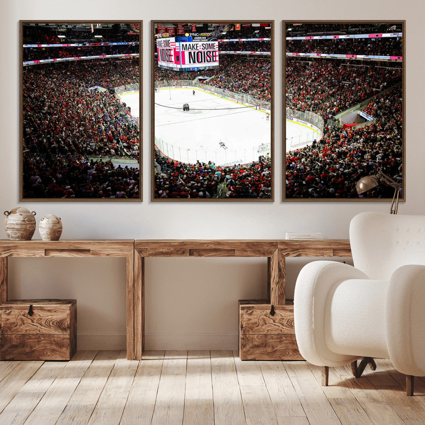 73950-MGV-CV-36X24-PNC Arena Raleigh North Carolina Hurricanes Hockey Stadium Wall Art Canvas, North Carolina