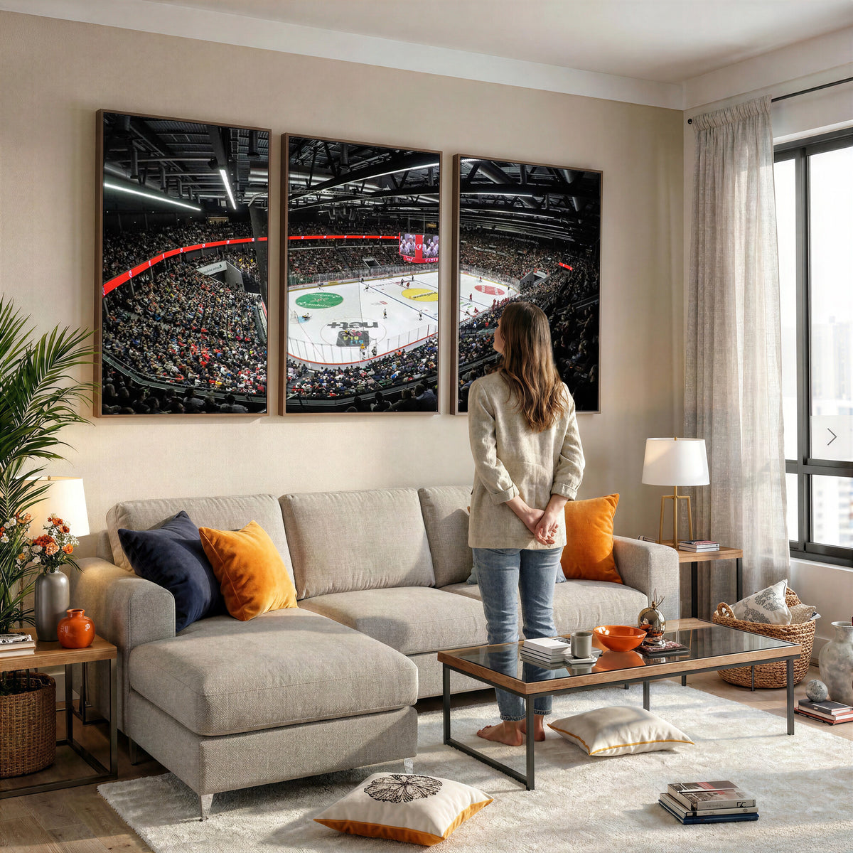 46282-MGV-CV-36X24 - Vaudoise Lausanne Ice Hockey Arena Stadium Wall Art Canvas