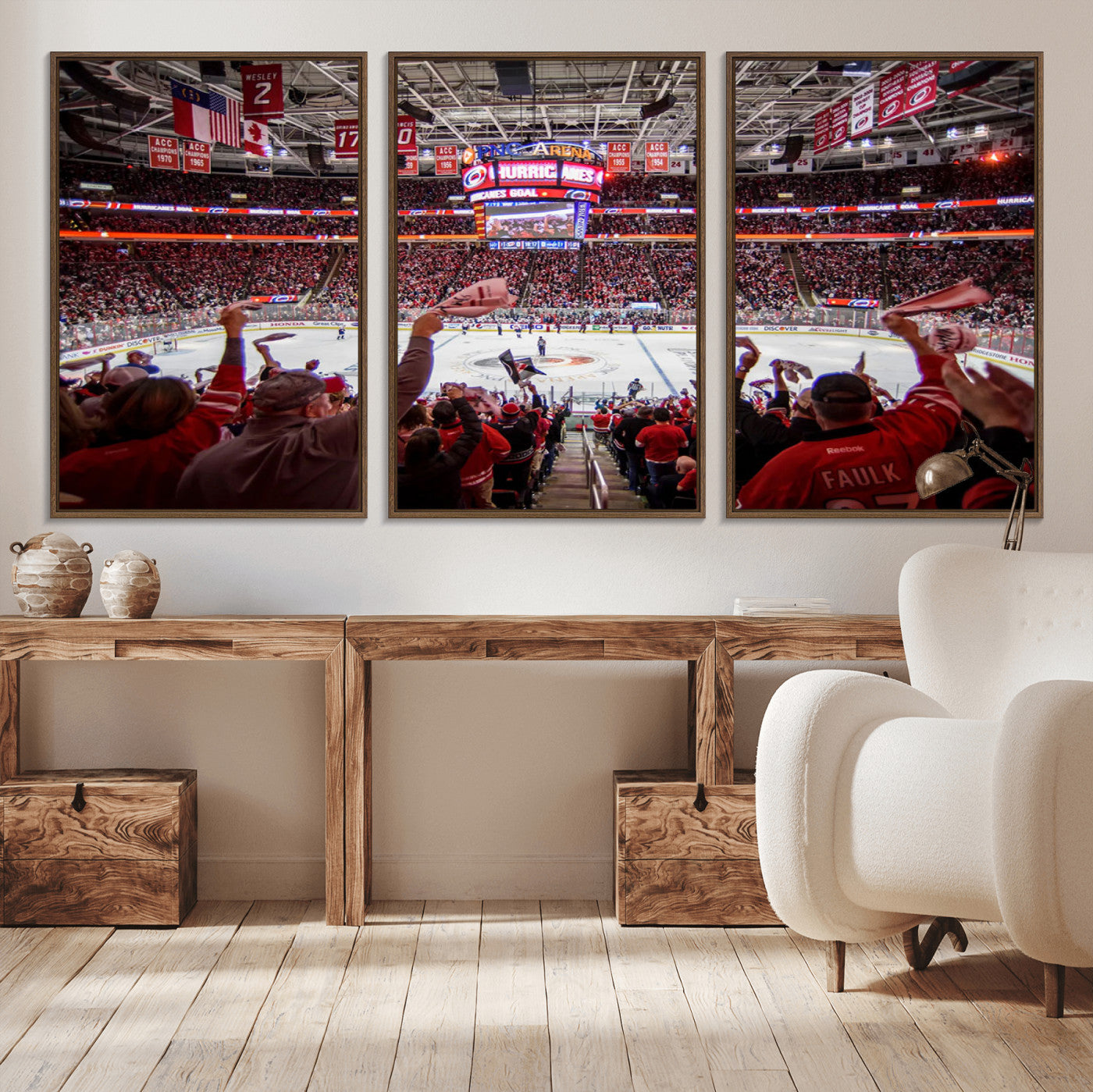 50609-MGV-CV-36X24-Carolina Hurricanes Ice Hockey Stadium Wall Art, Carolina Hurricanes Canvas Print
