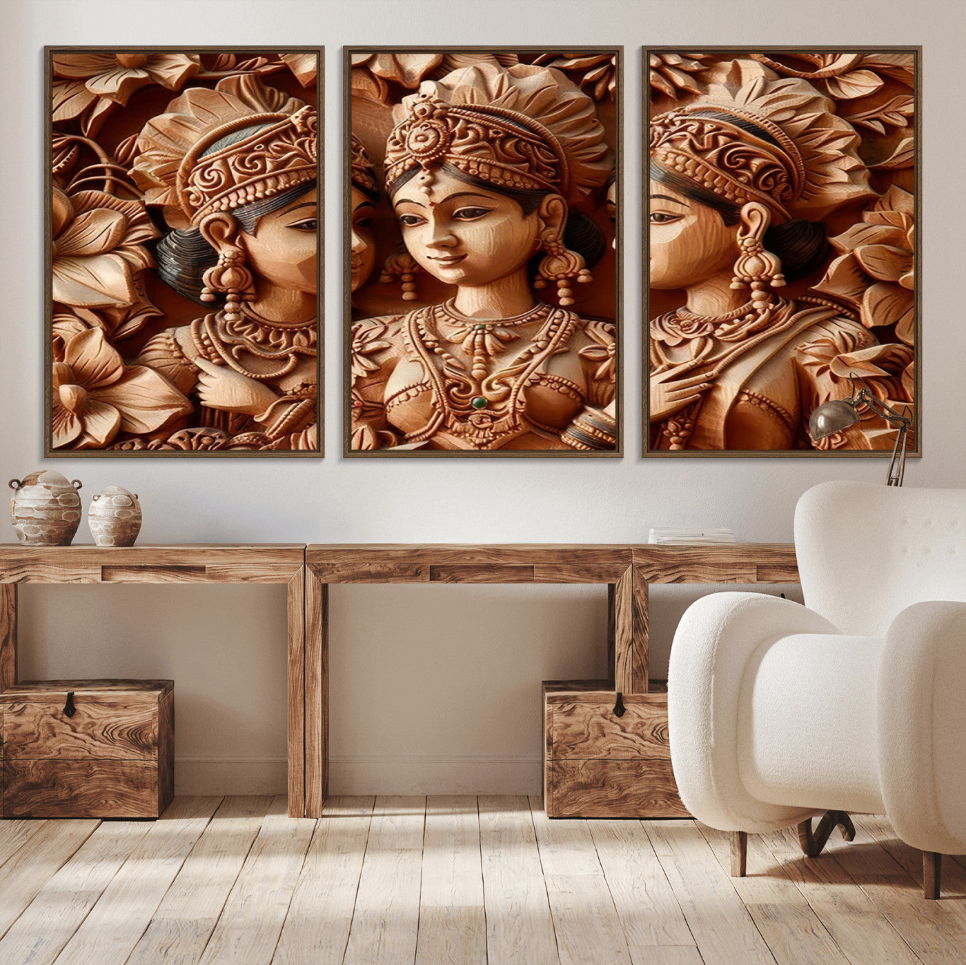 89522-MGV-CV-36X24-Indian Woman Statue Wall Art Canvas Print