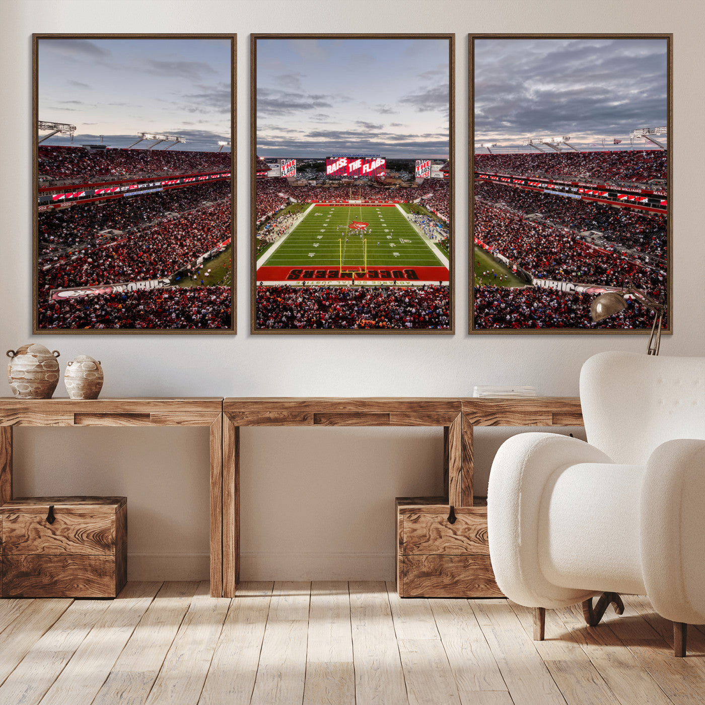 MGV-FC-60X30-3P - Florida Tampa Raymond James Stadium Wall Art Canvas Print - NFL Football Stadium Print Canvas