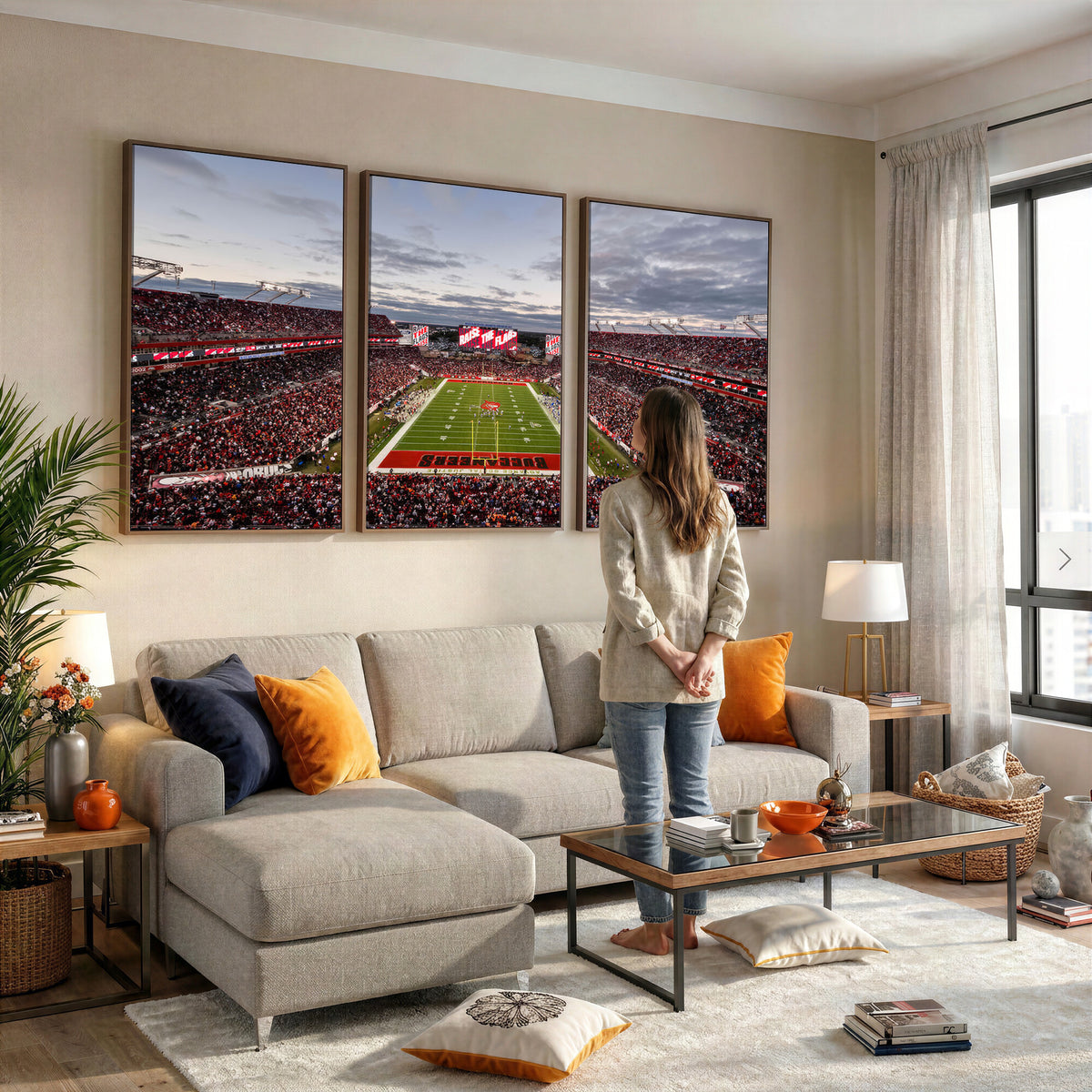 35698-MGV-CV-36X24 - Florida Tampa Raymond James Stadium Wall Art Canvas Print - NFL Football Stadium Print Canvas