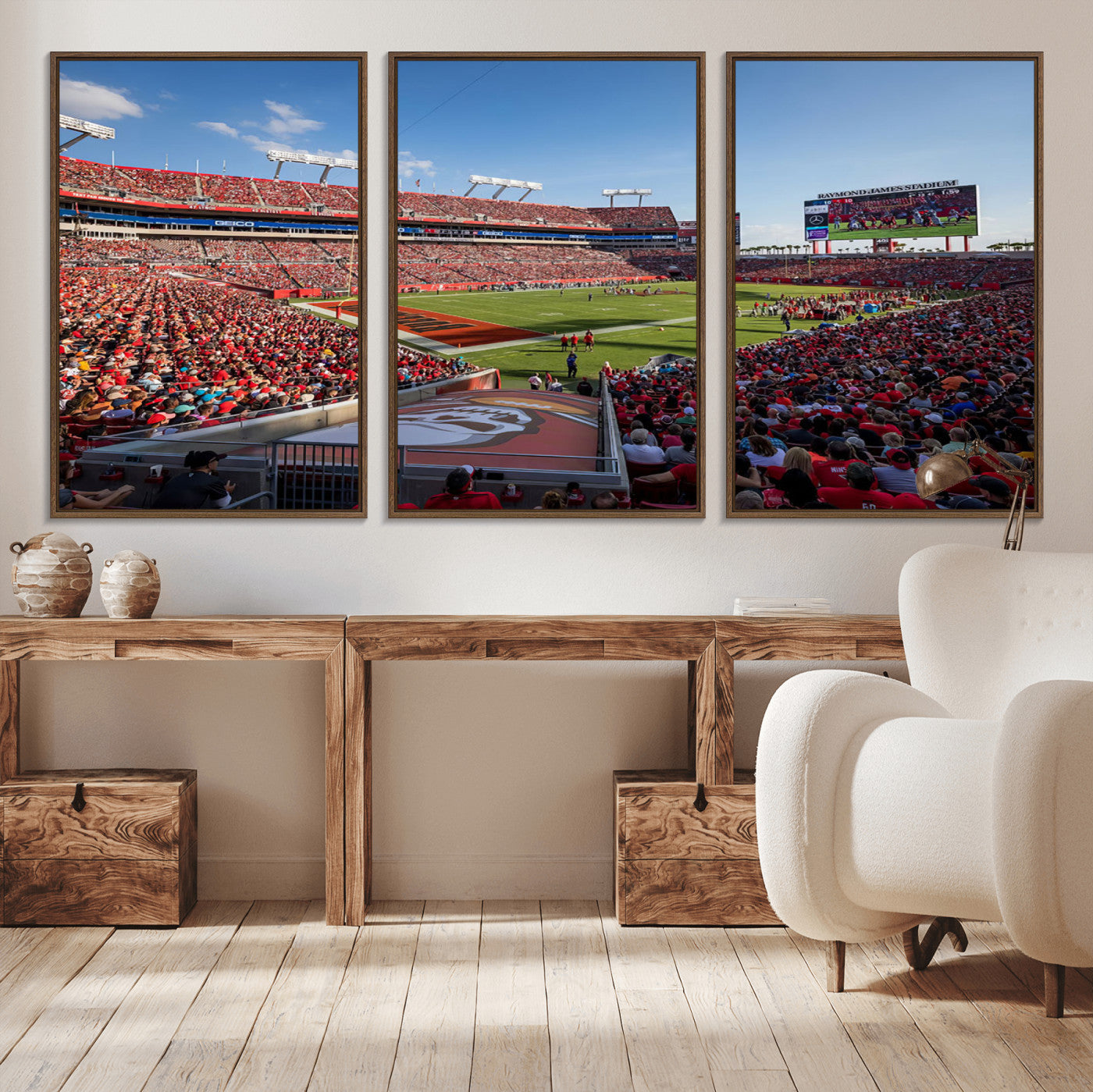 MGV-FC-60X30-3P - Florida Tampa Raymond James Stadium Wall Art Canvas Print - NFL Football Stadium Print