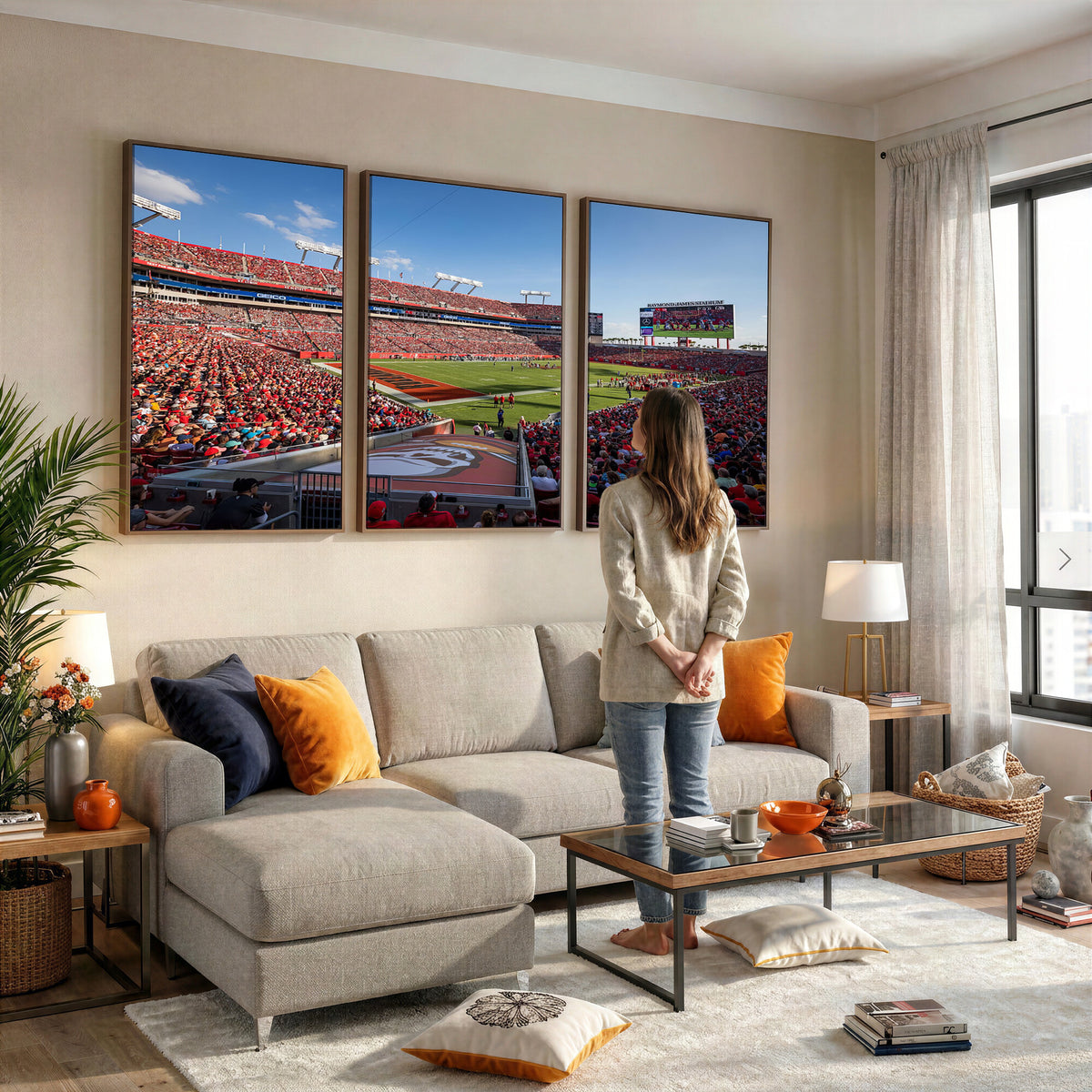 65229-MGV-CV-36X24 - Florida Tampa Raymond James Stadium Wall Art Canvas Print - NFL Football Stadium Print