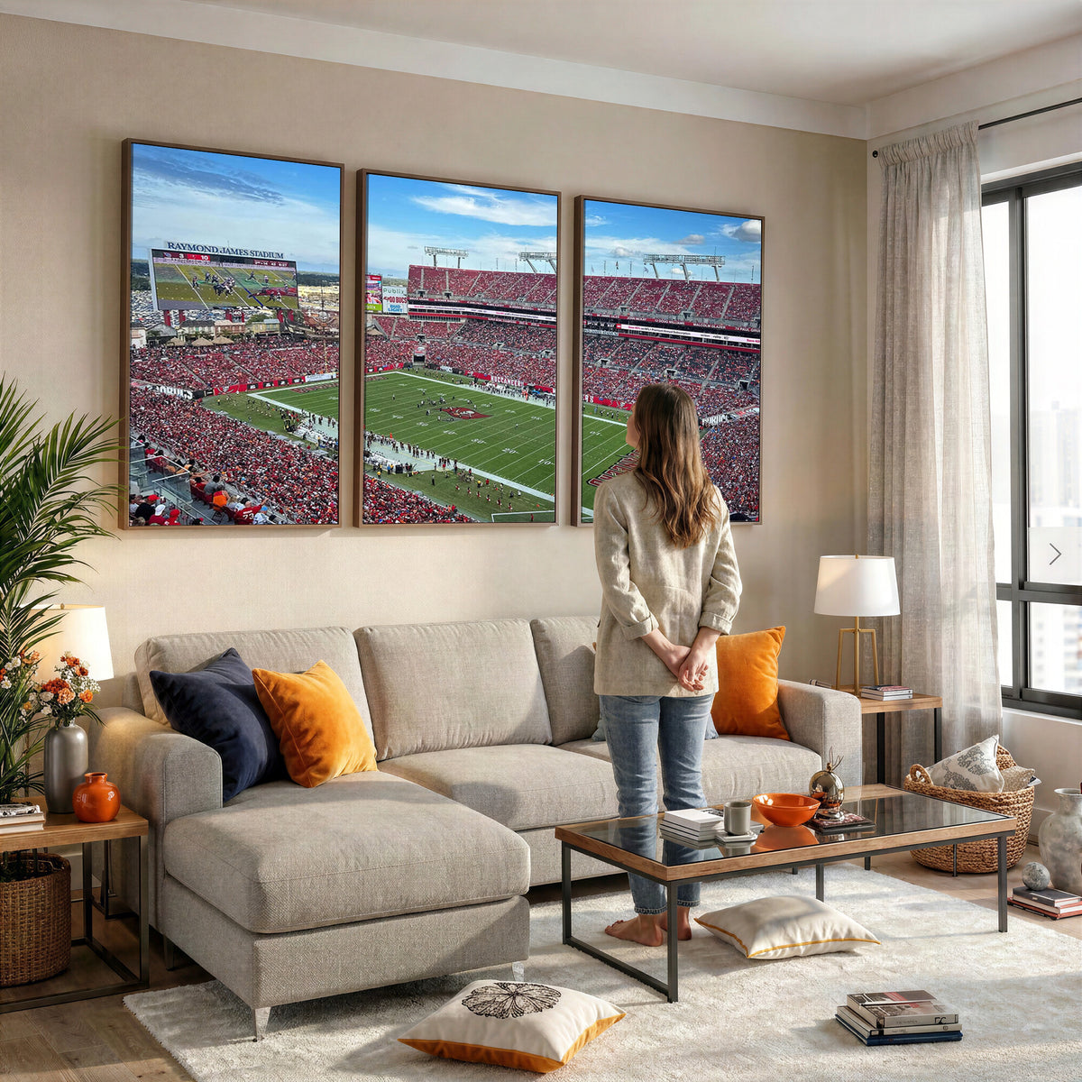 52828-MGV-CV-36X24 - Florida Tampa Raymond James Stadium Wall Art Canvas Print - NFL Football Stadium Print Canvas