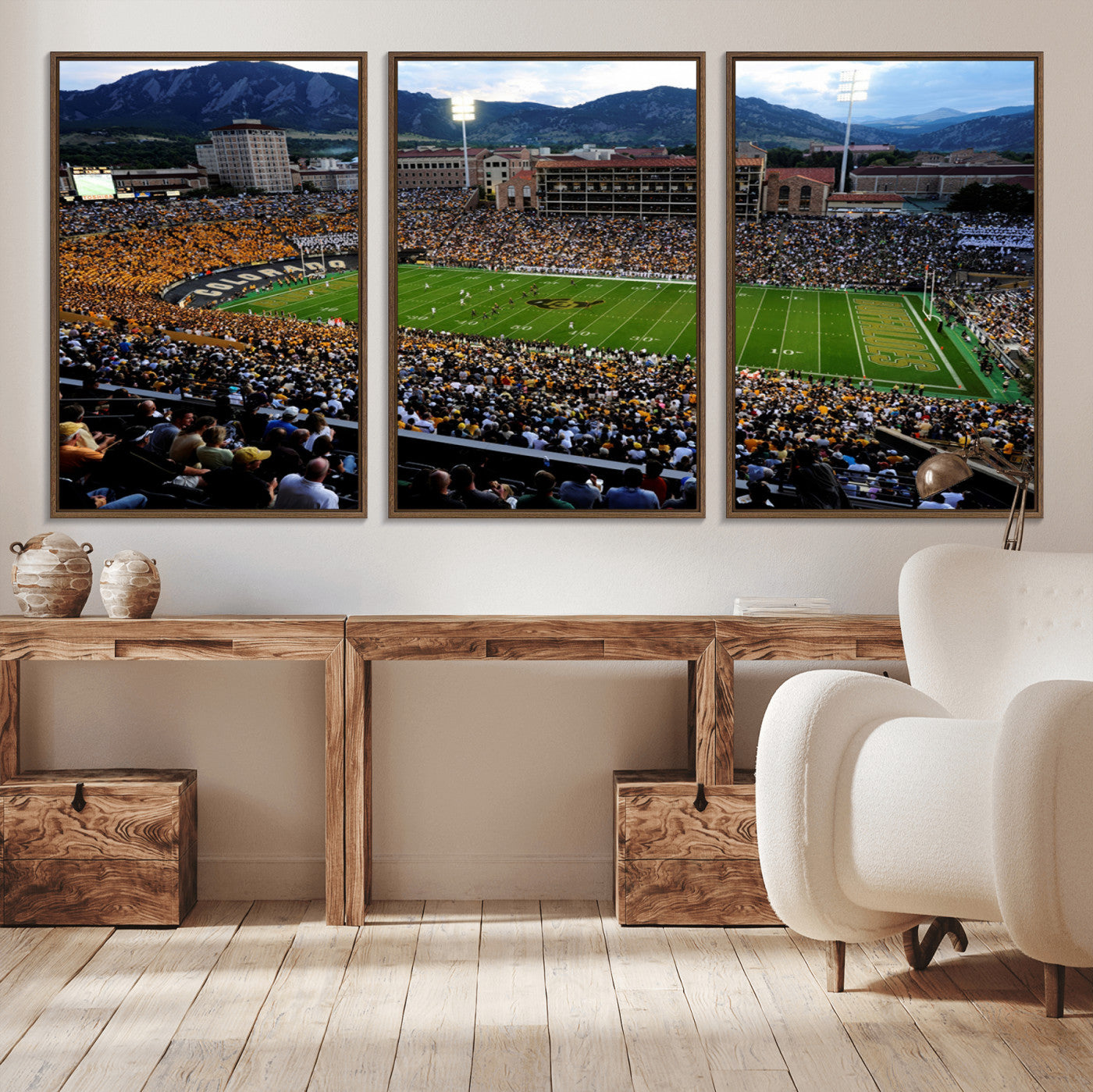 MGV-FC-60X30-3P - Colorado Buffaloes Canvas Print - Boulder Folsom Field Stadium Wall Art Canvas Print, Football Print