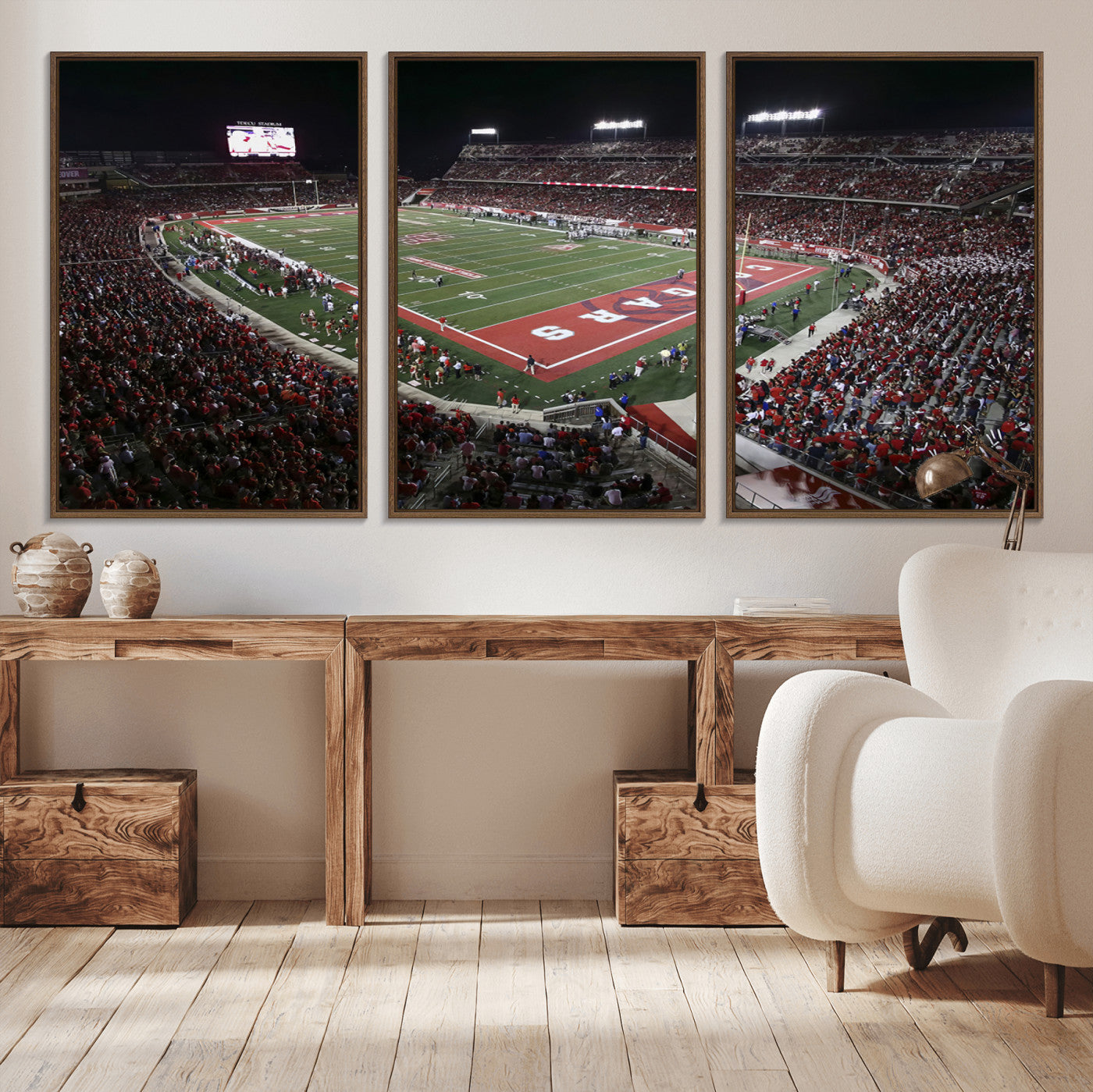 MGV-FC-60X30-3P - Houston Cougars Football Team Print - Houston TDECU Stadium Wall Art Canvas Print