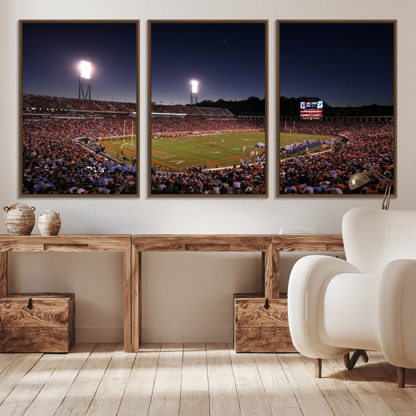 MGV-FC-60X30-3P - Virginia Cavaliers Football Team Print - Charlottesville Scott Stadium Canvas Print Wall Art