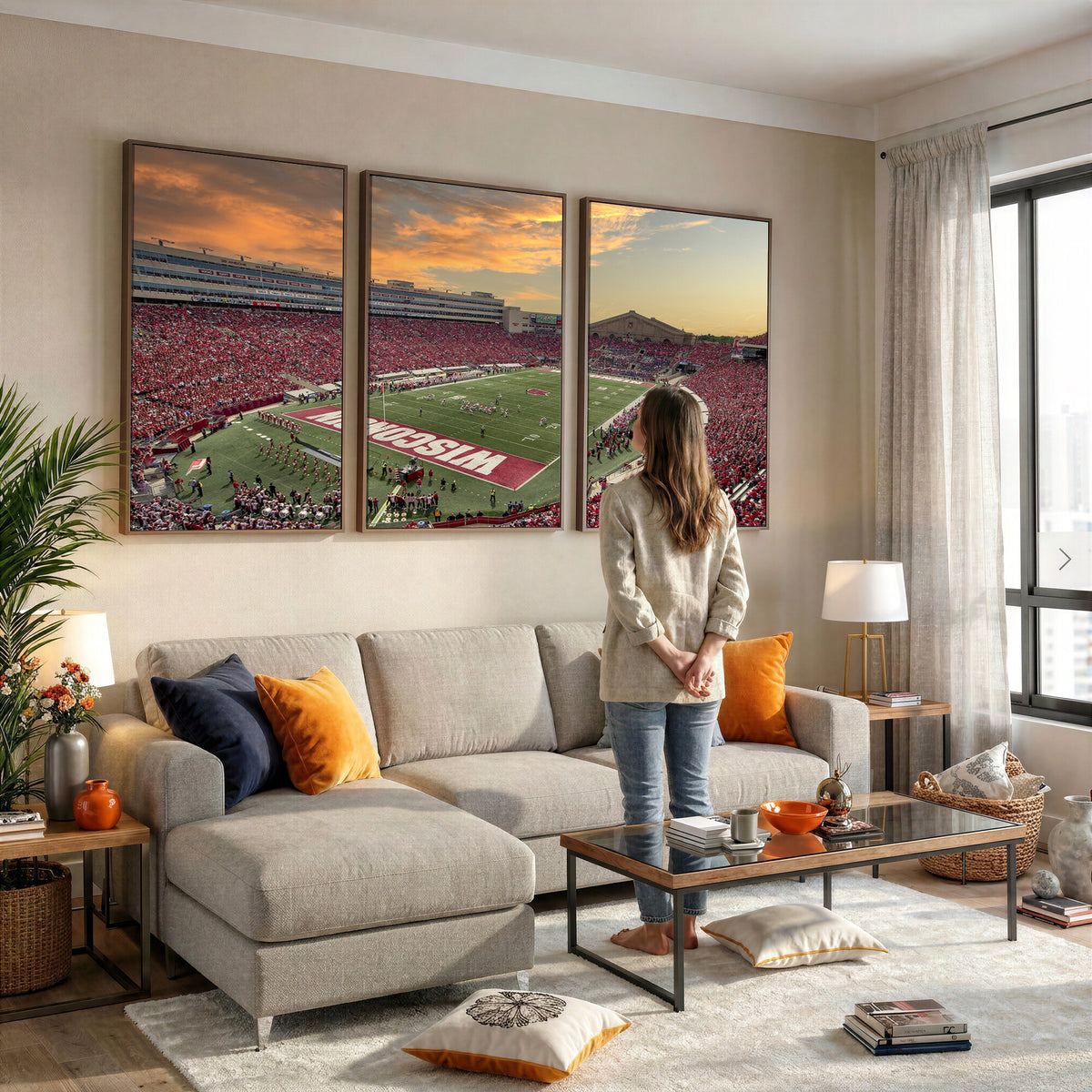41472-MGV-CV-36X24 - Camp Randall Stadium Wisconsin Badgers Large Wall Art Canvas Print | College Football Stadium Wall