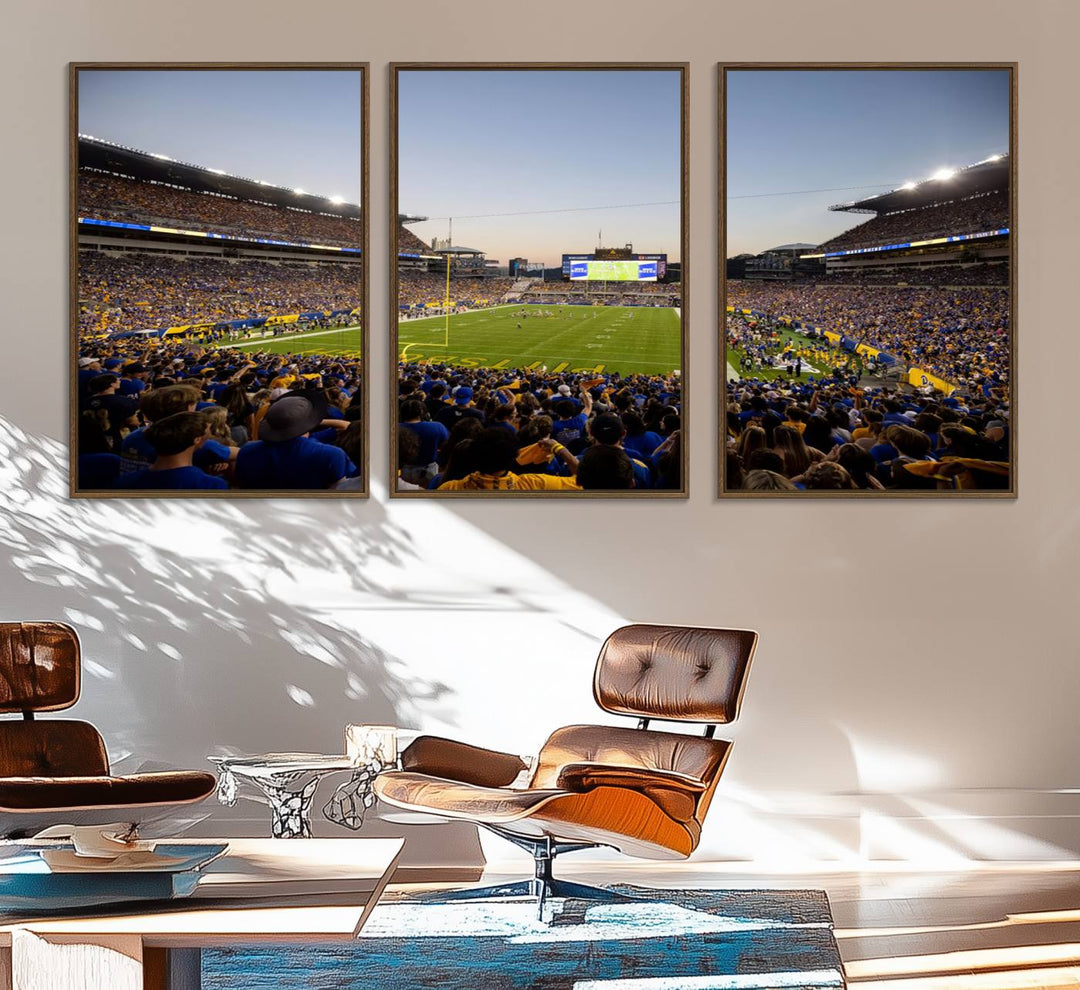 Pittsburgh Panthers Acrisure Stadium wall art print on canvas.