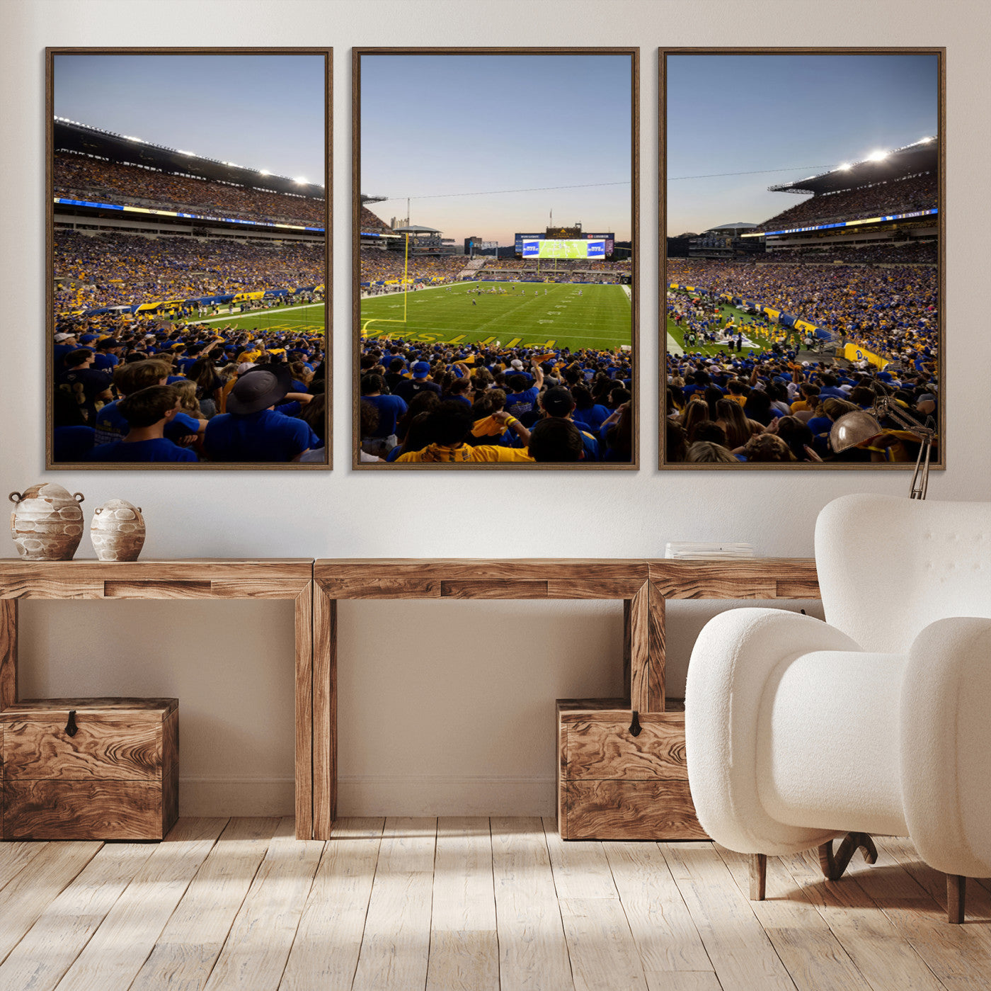 MGV-FC-60X30-3P - Pittsburgh Panthers Football Team Print - Pittsburgh Acrisure Stadium Wall Art Canvas Print