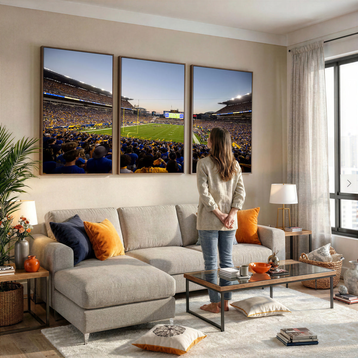 41853-MGV-CV-36X24 - Pittsburgh Panthers Football Team Print - Pittsburgh Acrisure Stadium Wall Art Canvas Print