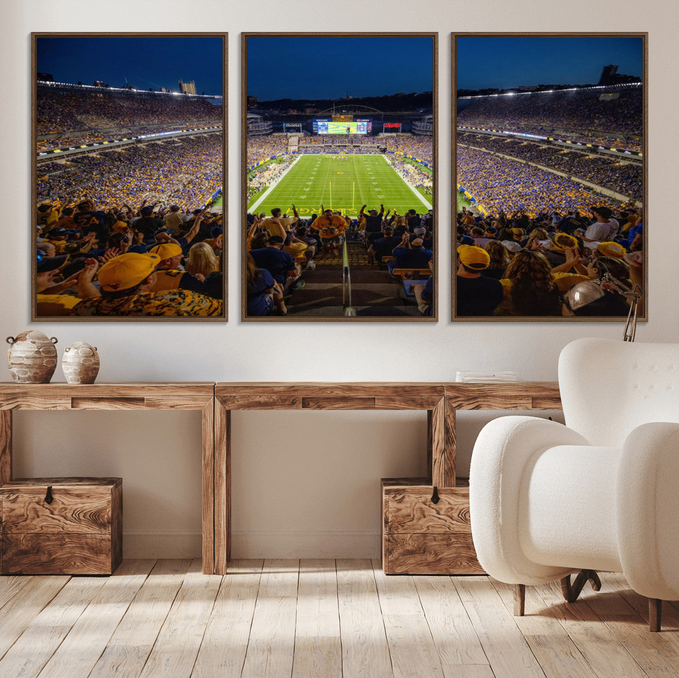 MGV-FC-60X30-3P - Pittsburgh Panthers Football Team Print - Pittsburgh Acrisure Stadium Wall Art Canvas Print