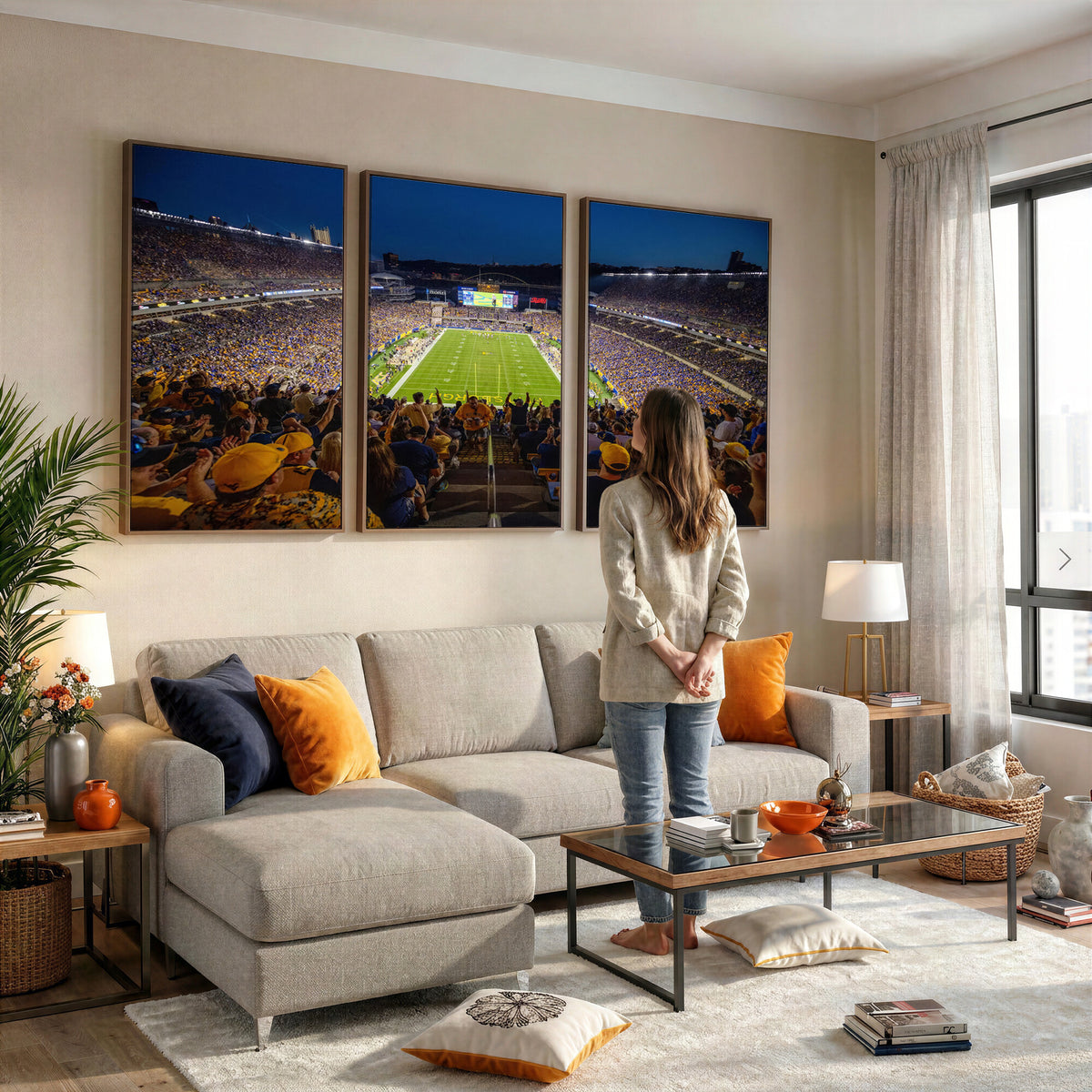 62297-MGV-CV-36X24 - Pittsburgh Panthers Football Team Print - Pittsburgh Acrisure Stadium Wall Art Canvas Print