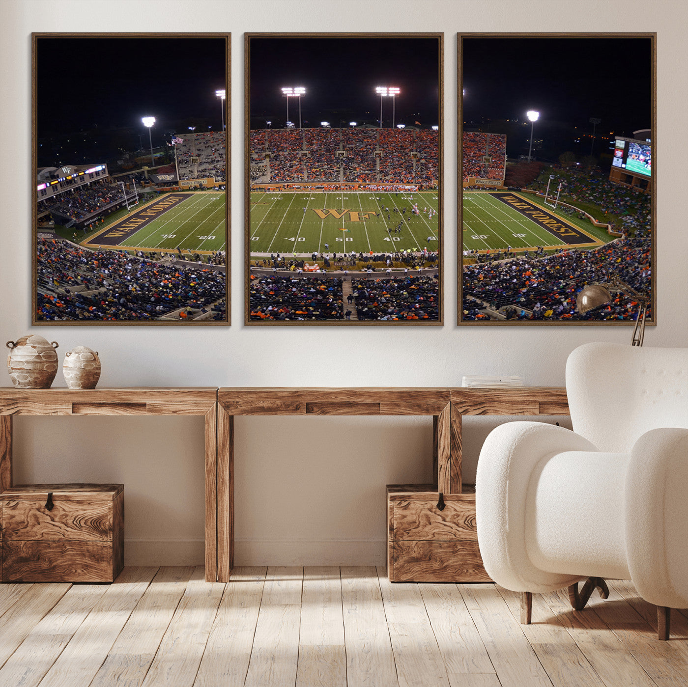 MGV-FC-60X30-3P - Demon Deacons Print Canvas, Football Team Print - Winston-Salem Allegacy Federal Credit Union