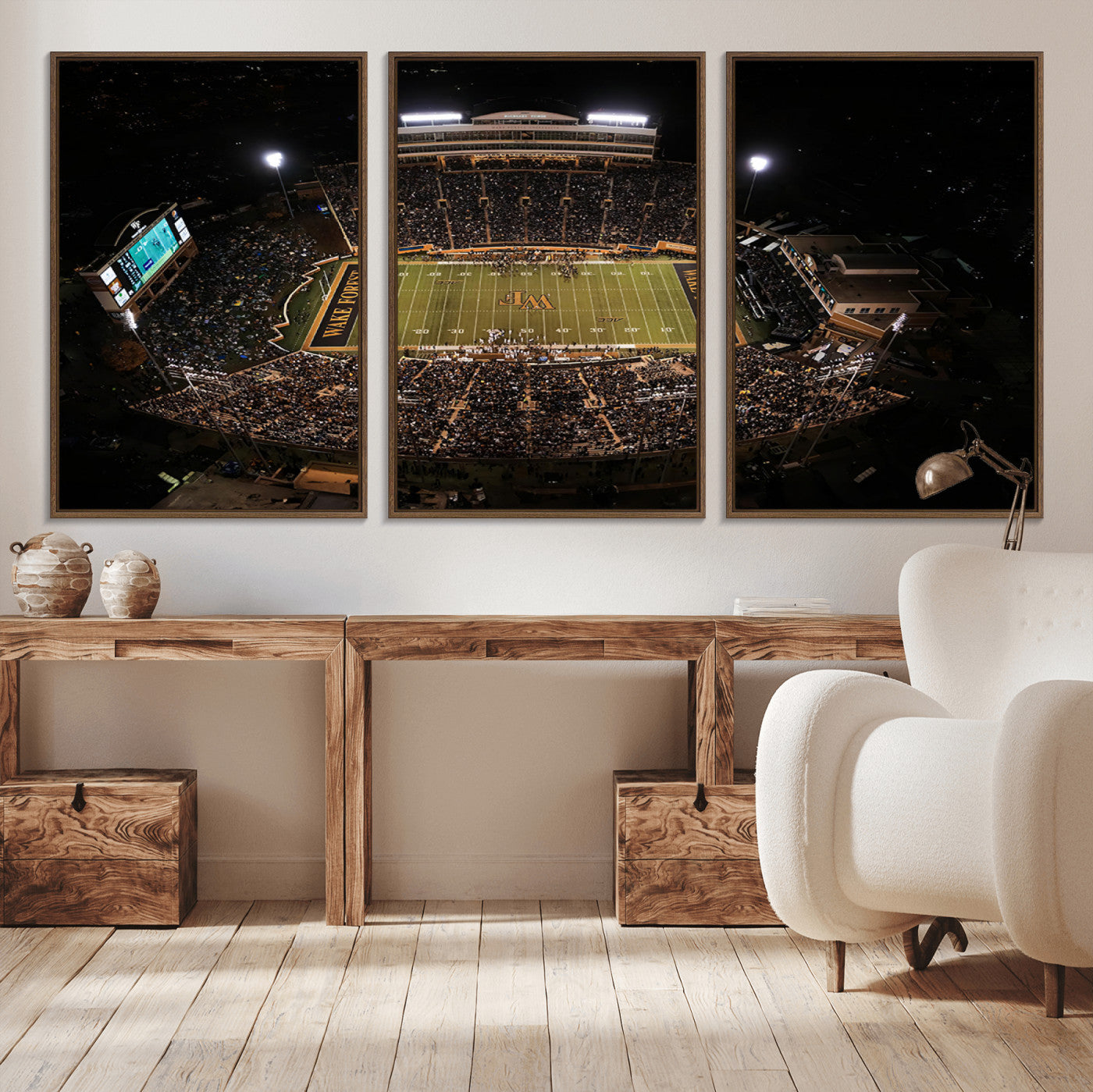 MGV-FC-60X30-3P - Wake Forest University Demon Deacons Canvas Printi, Football Team Print - Winston-Salem Allegacy