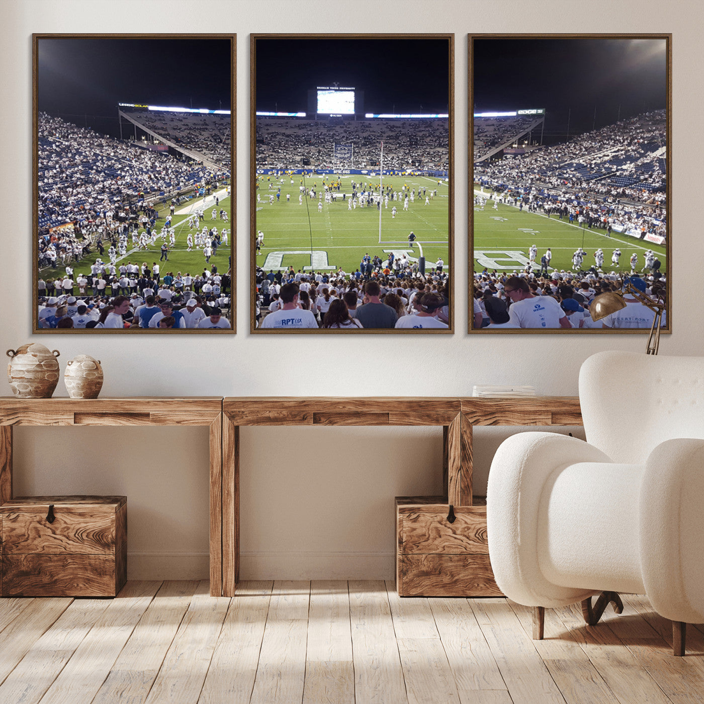 65036-MGV-CV-36X24-Brigham Young University Cougars Football Print Canvas - Provo LaVell Edwards Stadium Wall Art