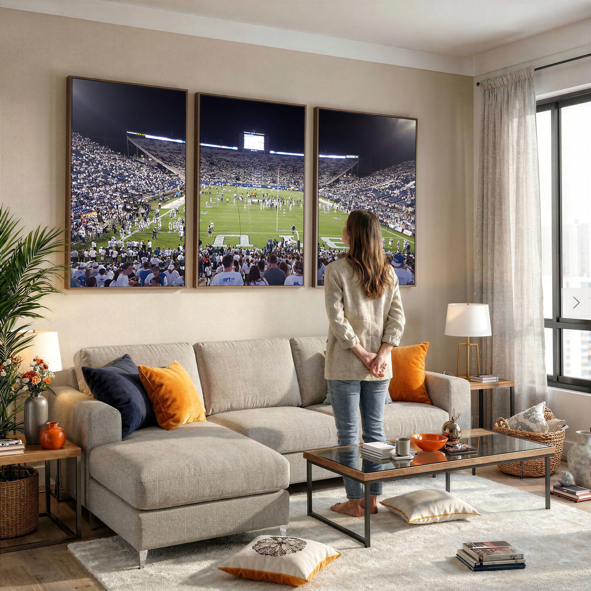 65036-MGV-CV-36X24 - Brigham Young University Cougars Football Print Canvas - Provo LaVell Edwards Stadium Wall Art