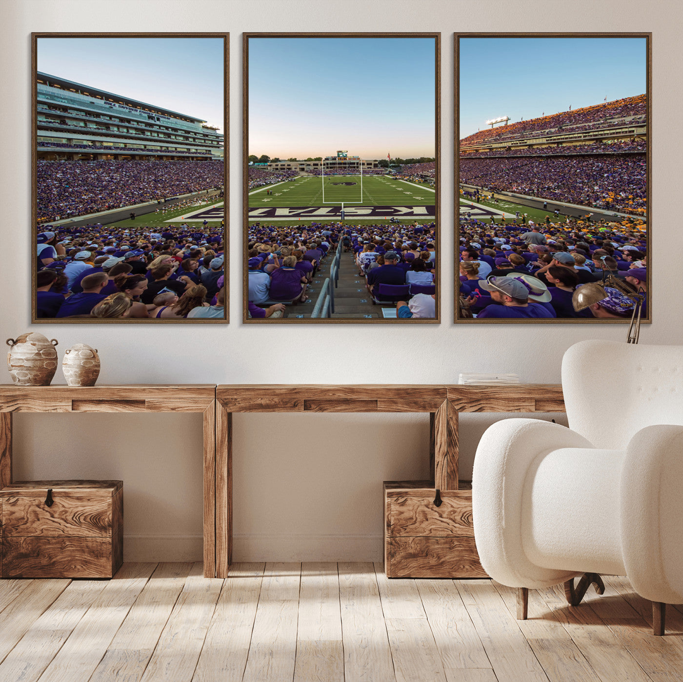 MGV-FC-60X30-3P - Kansas State University Wildcats Football Team Print - Manhattan Bill Snyder Family Football Stadium