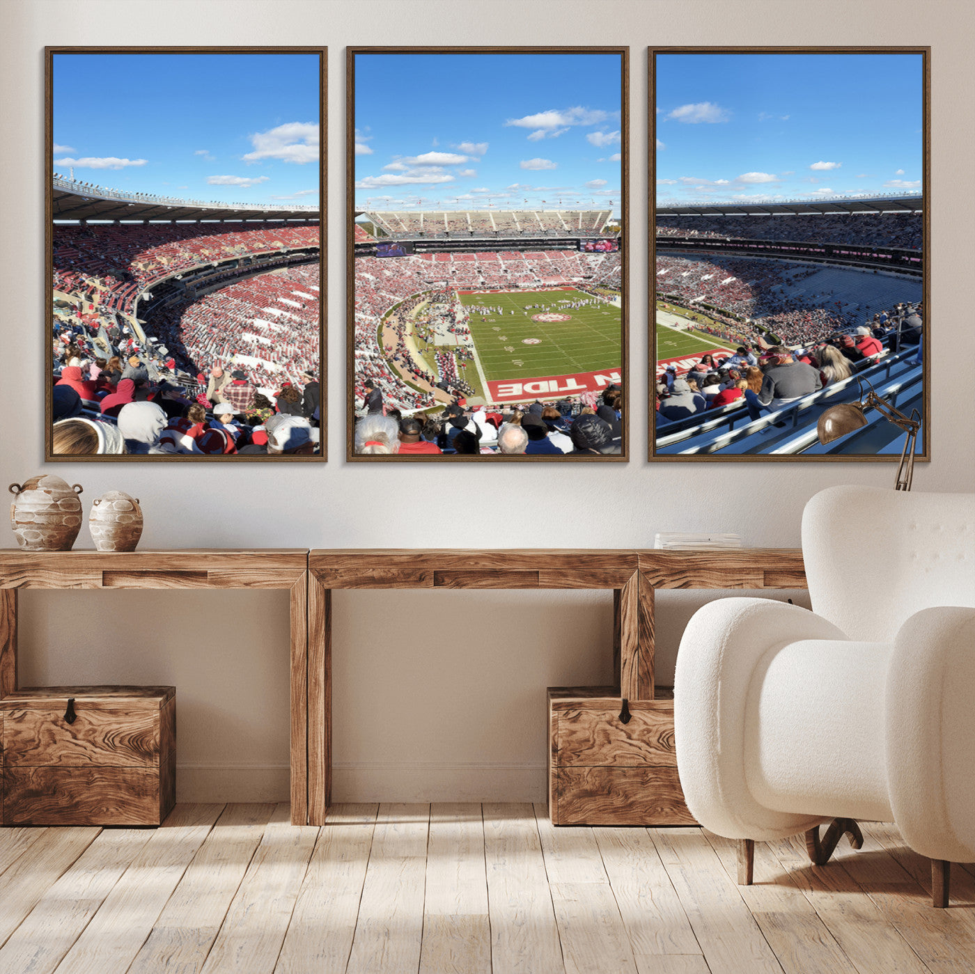 MGV-FC-60X30-3P - University of Alabama Crimson Tide Print Wall Art - Tuscaloosa Bryant-Denny Stadium Wall Art Canvas