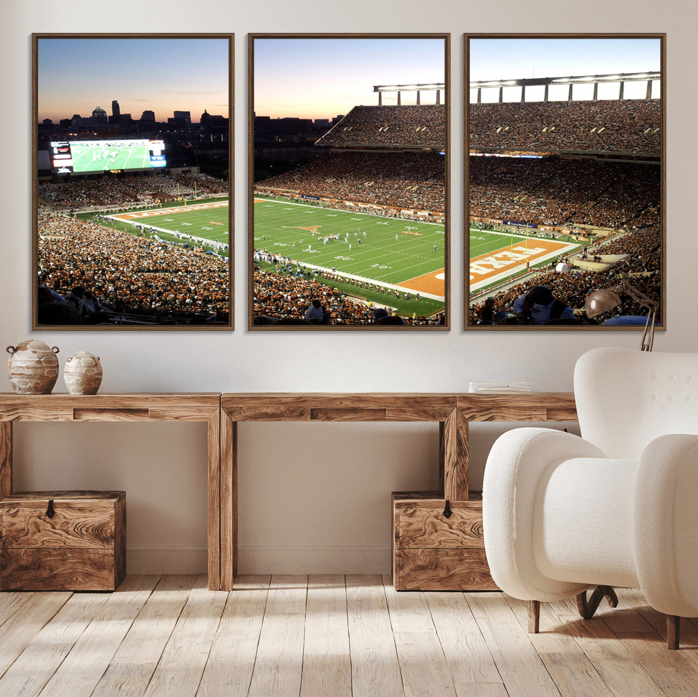 MGV-FC-60X30-3P - Darrell K Royal-Texas Memorial Stadium Canvas Wall Art - Texas Longhorns Football Match