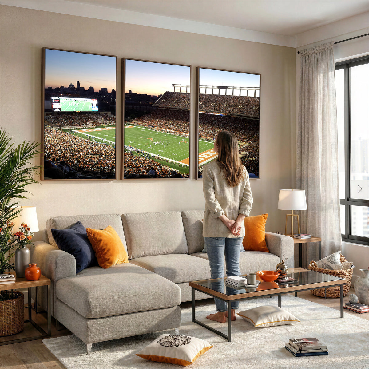 11455-MGV-CV-36X24 - Darrell K Royal-Texas Memorial Stadium Canvas Wall Art - Texas Longhorns Football Match