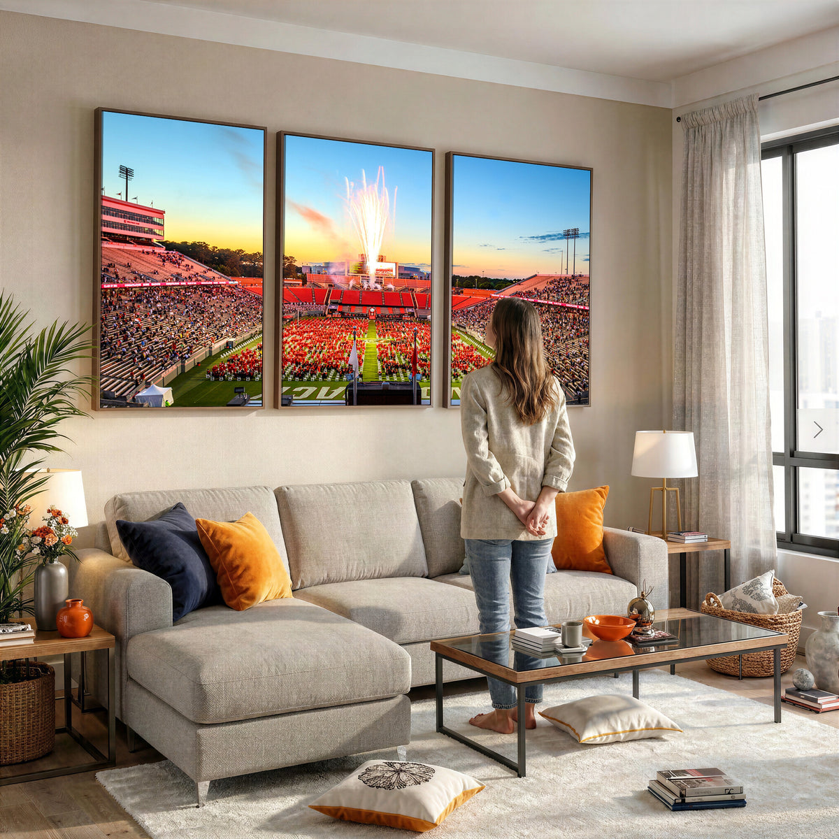 18017-MGV-CV-36X24 - North Carolina State University Canvas Print, Wolfpack Football Team Print