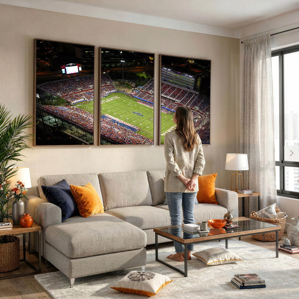 12682-MGV-CV-36X24 - Florida Atlantic University Owls Canvas Print, Football Team Print - Boca Raton FAU Stadium Wall Art