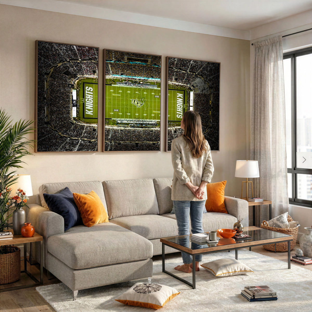 58050-MGV-CV-36X24 - UCF Knights Football Team Print - Orlando FBC Mortgage Stadium Wall Art, UCF Knights Canvas Print