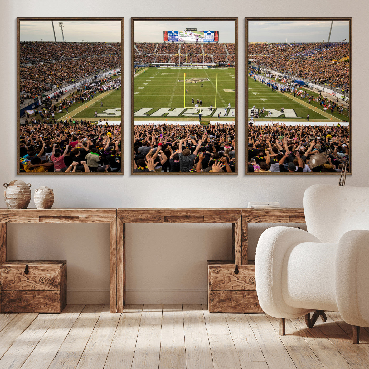 MGV-FC-60X30-3P - UCF Knights Football Team Print - Orlando FBC Mortgage Stadium Canvas Print
