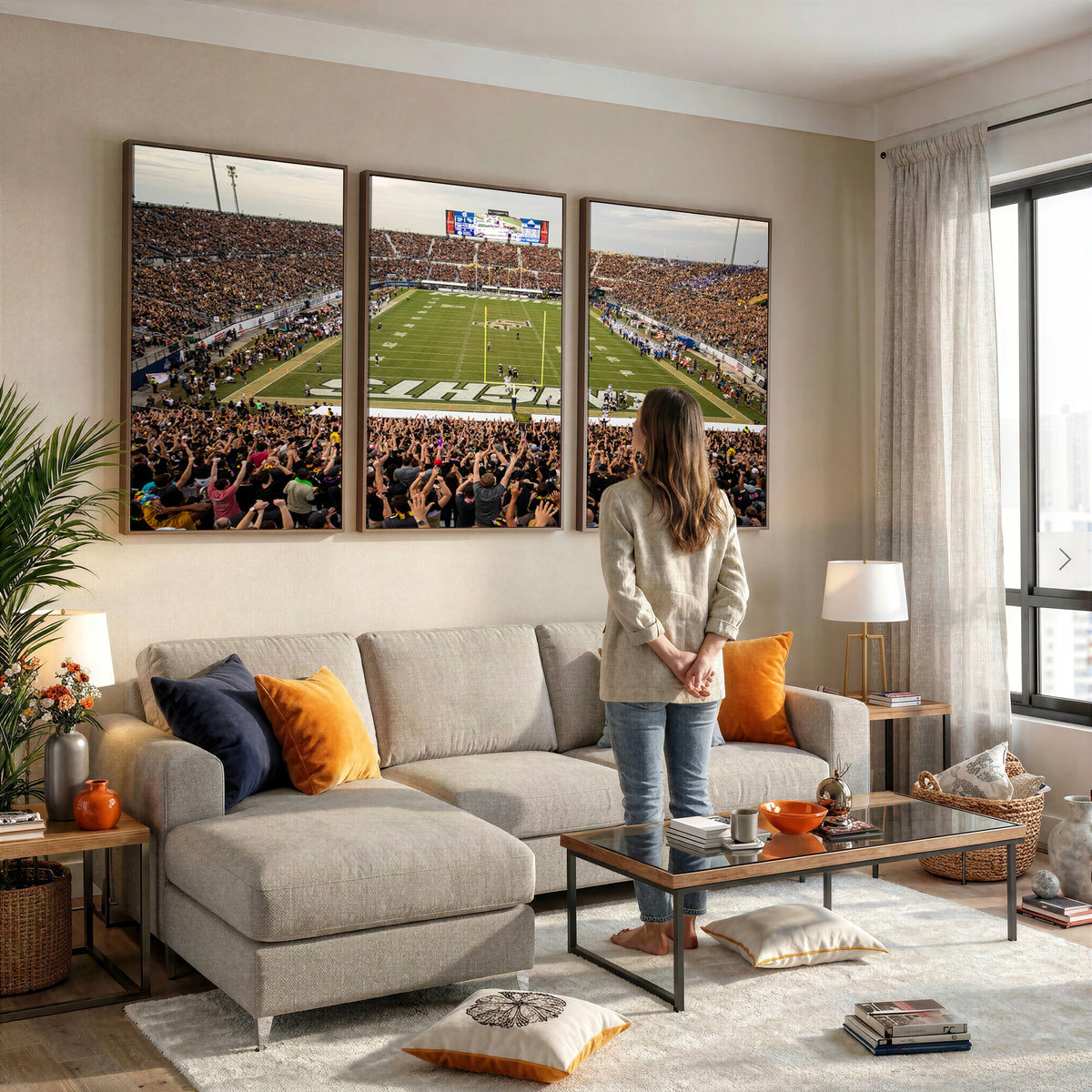 38659-MGV-CV-36X24 - UCF Knights Football Team Print - Orlando FBC Mortgage Stadium Canvas Print