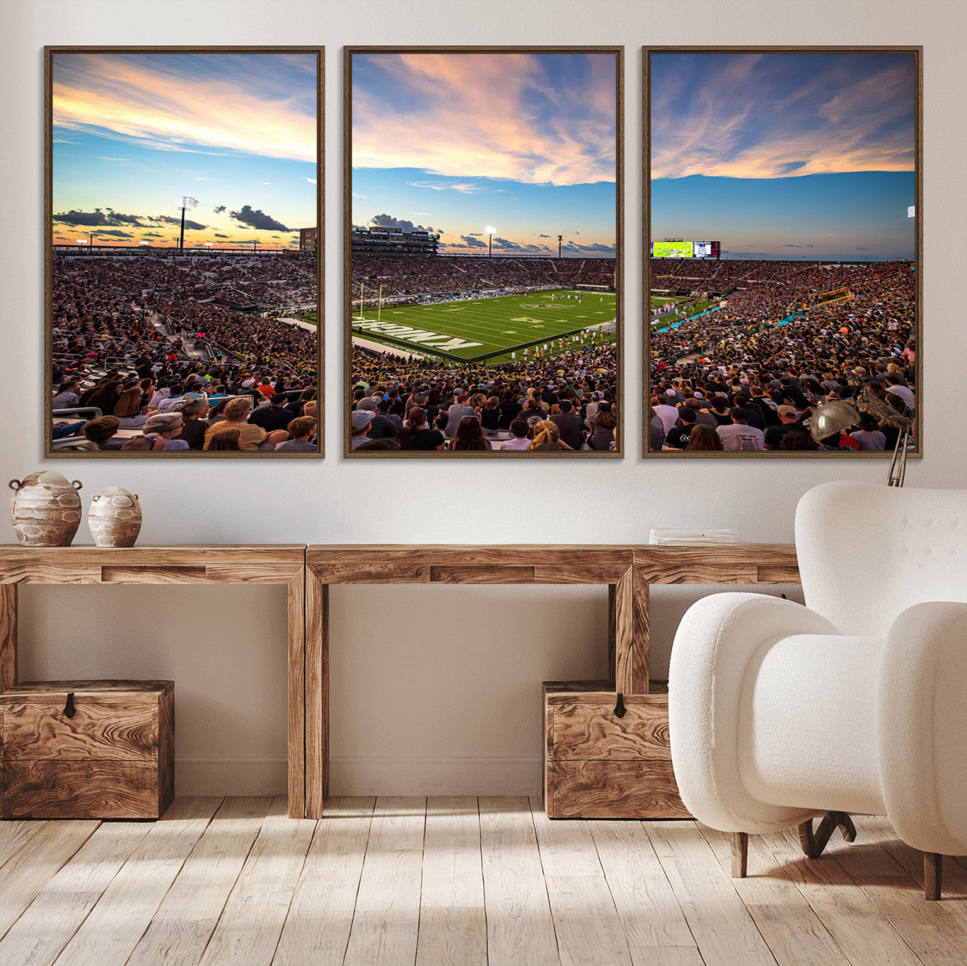 MGV-FC-60X30-3P - UCF Knights Football Team Print - Orlando FBC Mortgage Stadium Wall Art Canvas Print