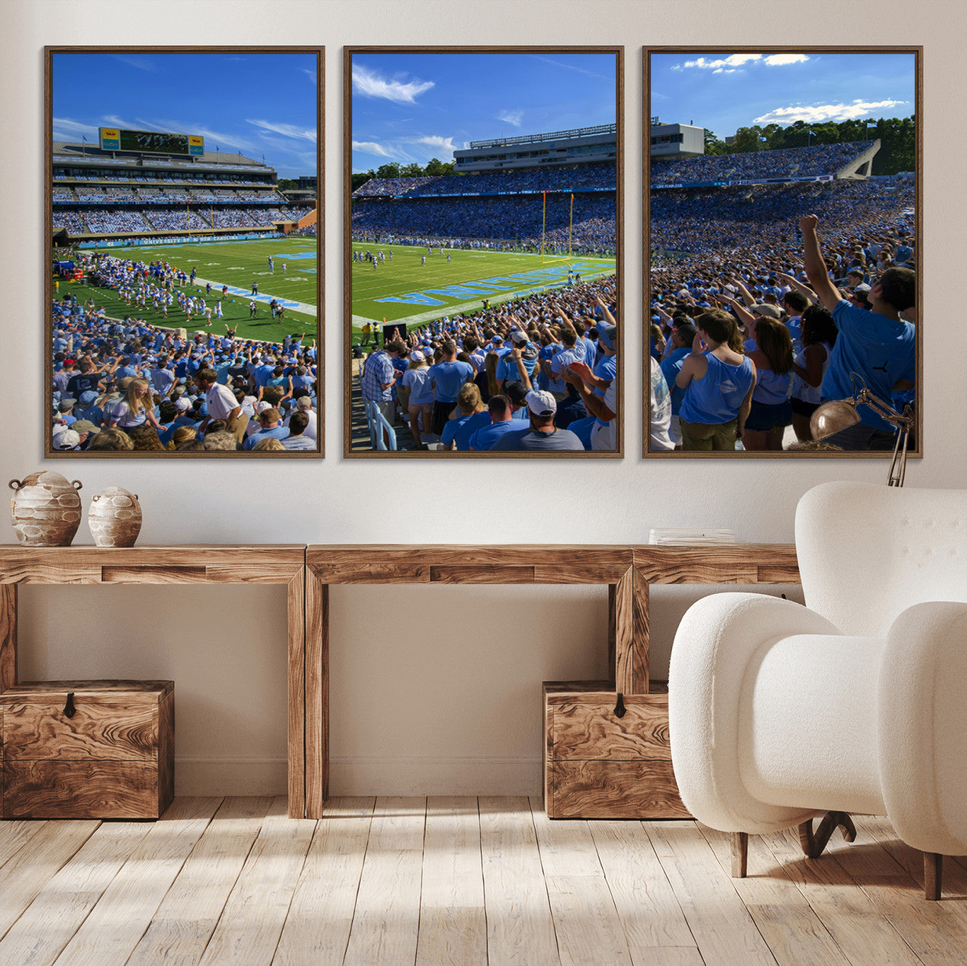 MGV-FC-60X30-3P - University of North Carolina Tar Heels Team Canvas Print - Chapel Hill Kenan Memorial Stadium Wall