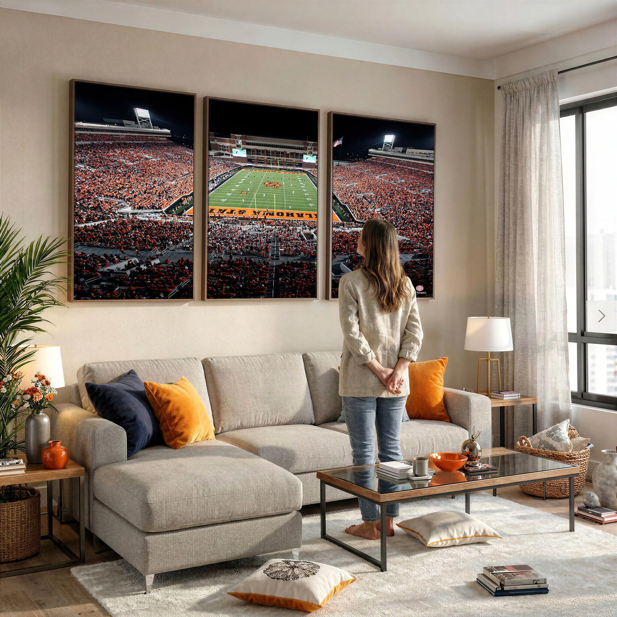 81675-MGV-CV-36X24 - Boone Pickens Stadium Wall Art Oklahoma State Cowboys Print